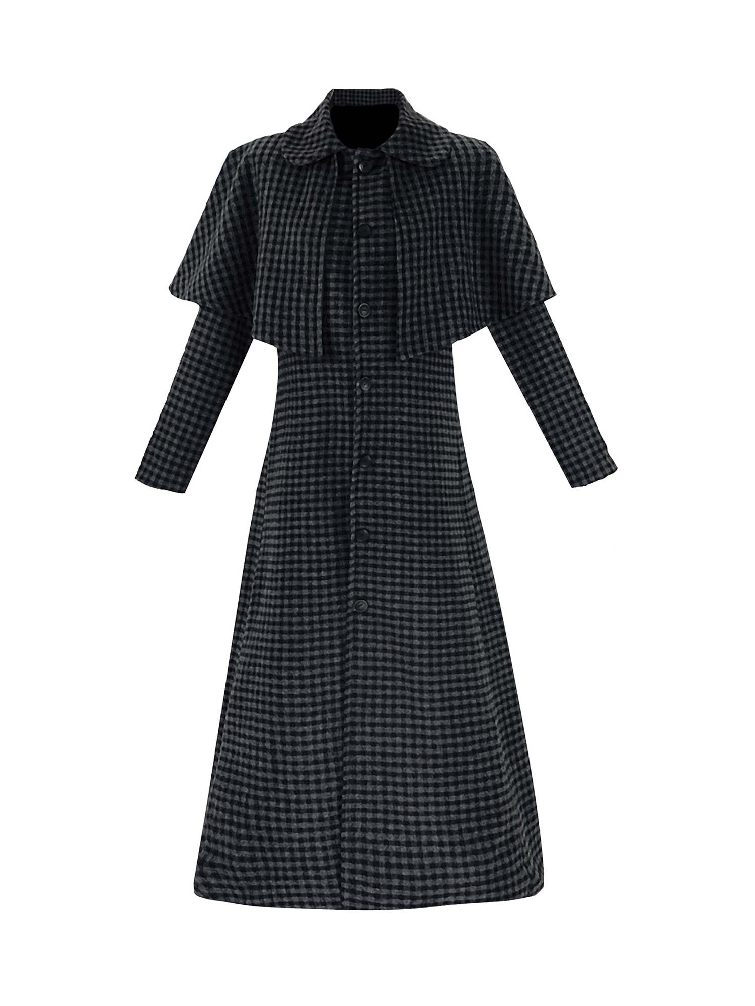 Gothic Halloween Detective Wool Coat