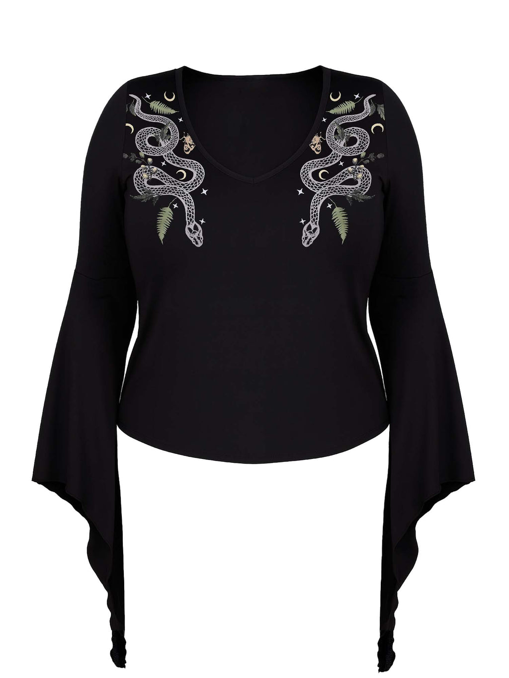 【Plus Size】Snake Of Desire Print Batwing Shirt