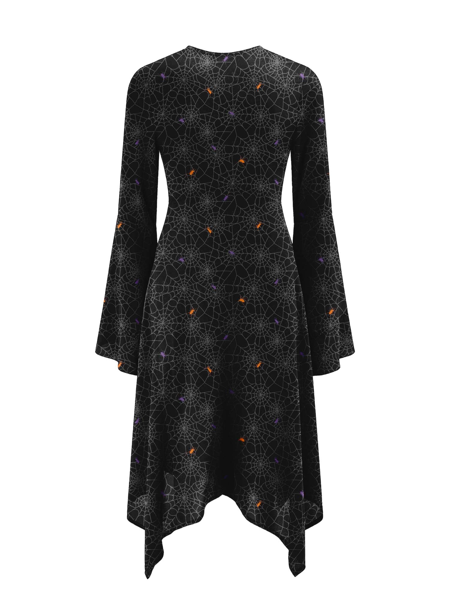 Spider Web Print Midi Moonveil Dress