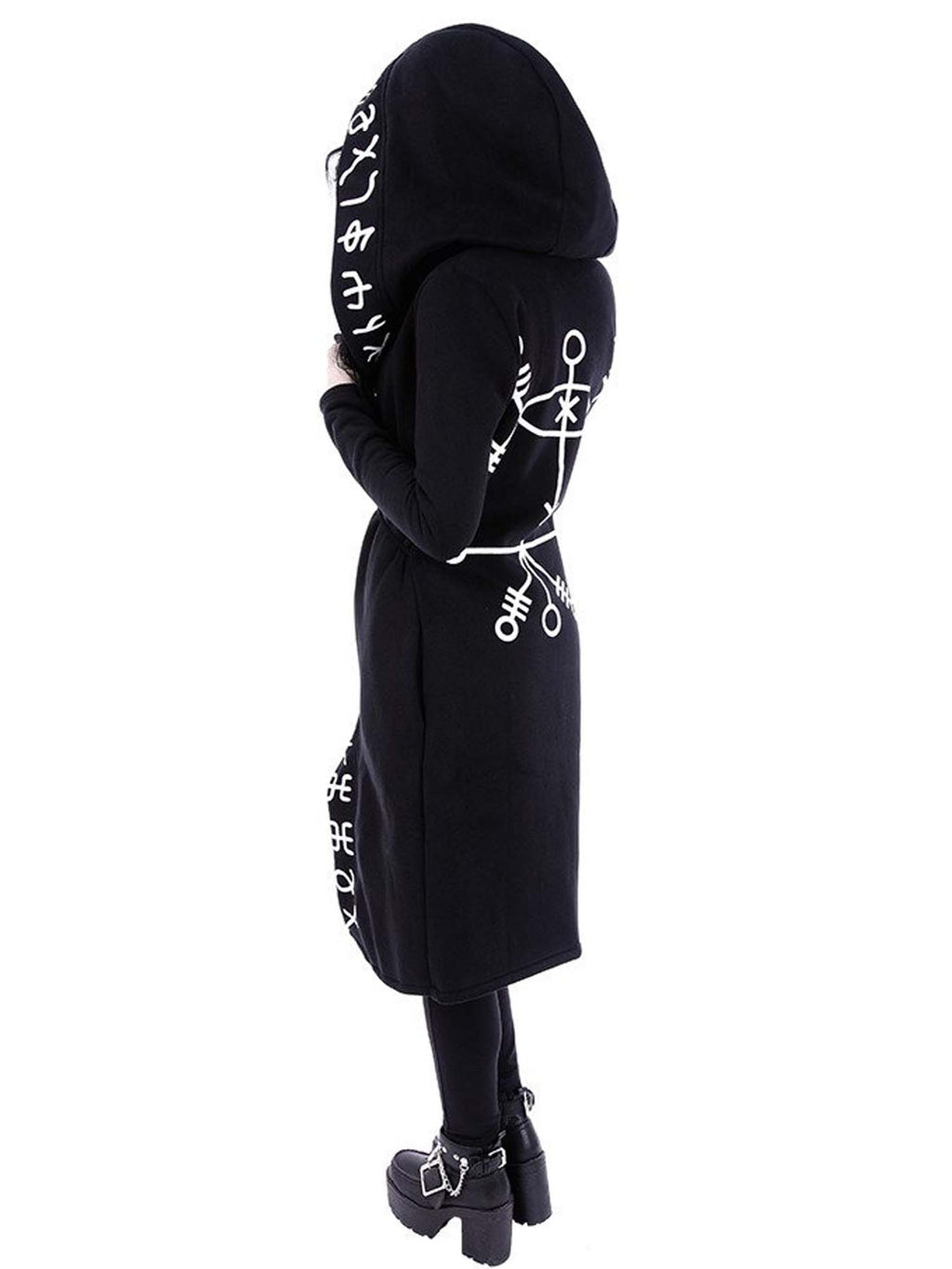 Gothic Caption Print Jacket Hoodie