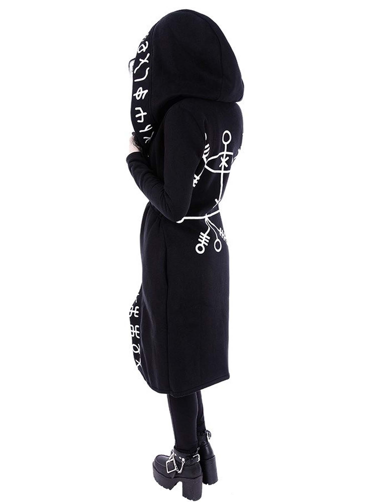 Gothic Caption Print Jacket Hoodie