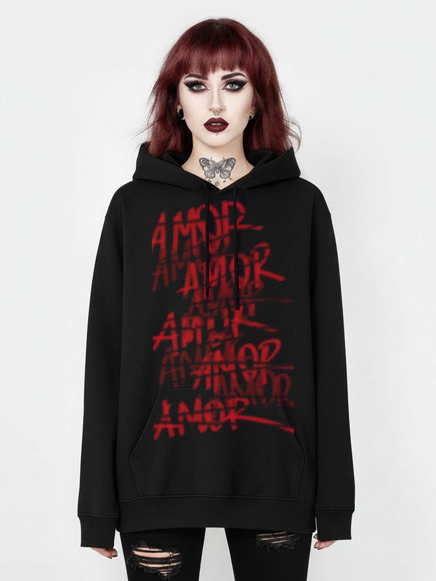 Blood AMOR Print Hoodie