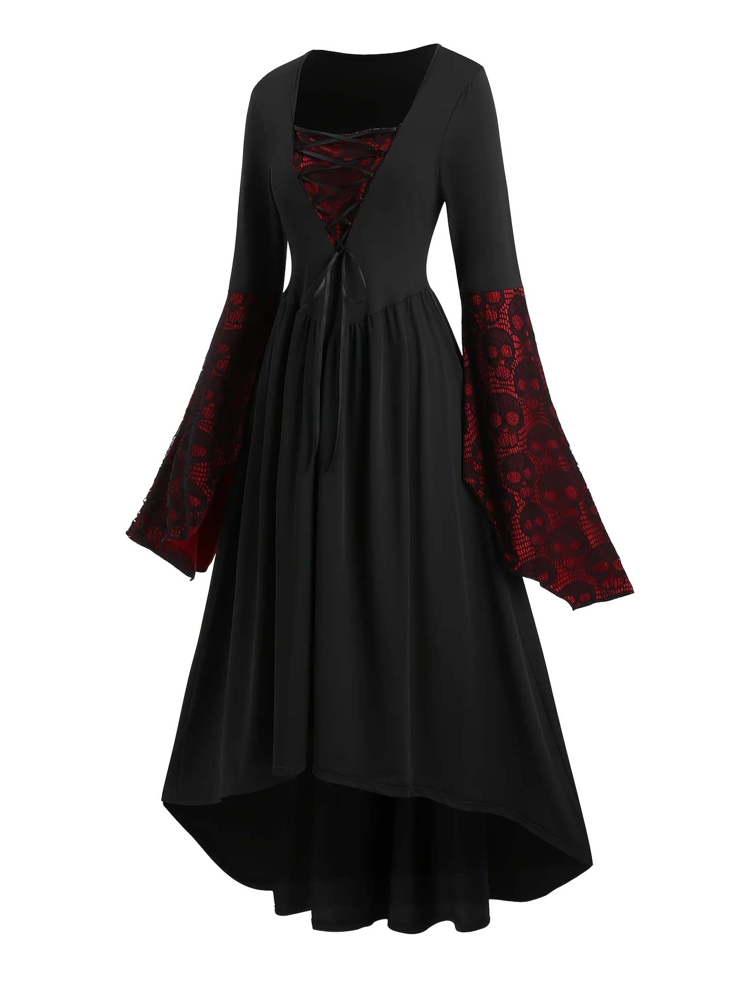 Skull Lace Tie Dress