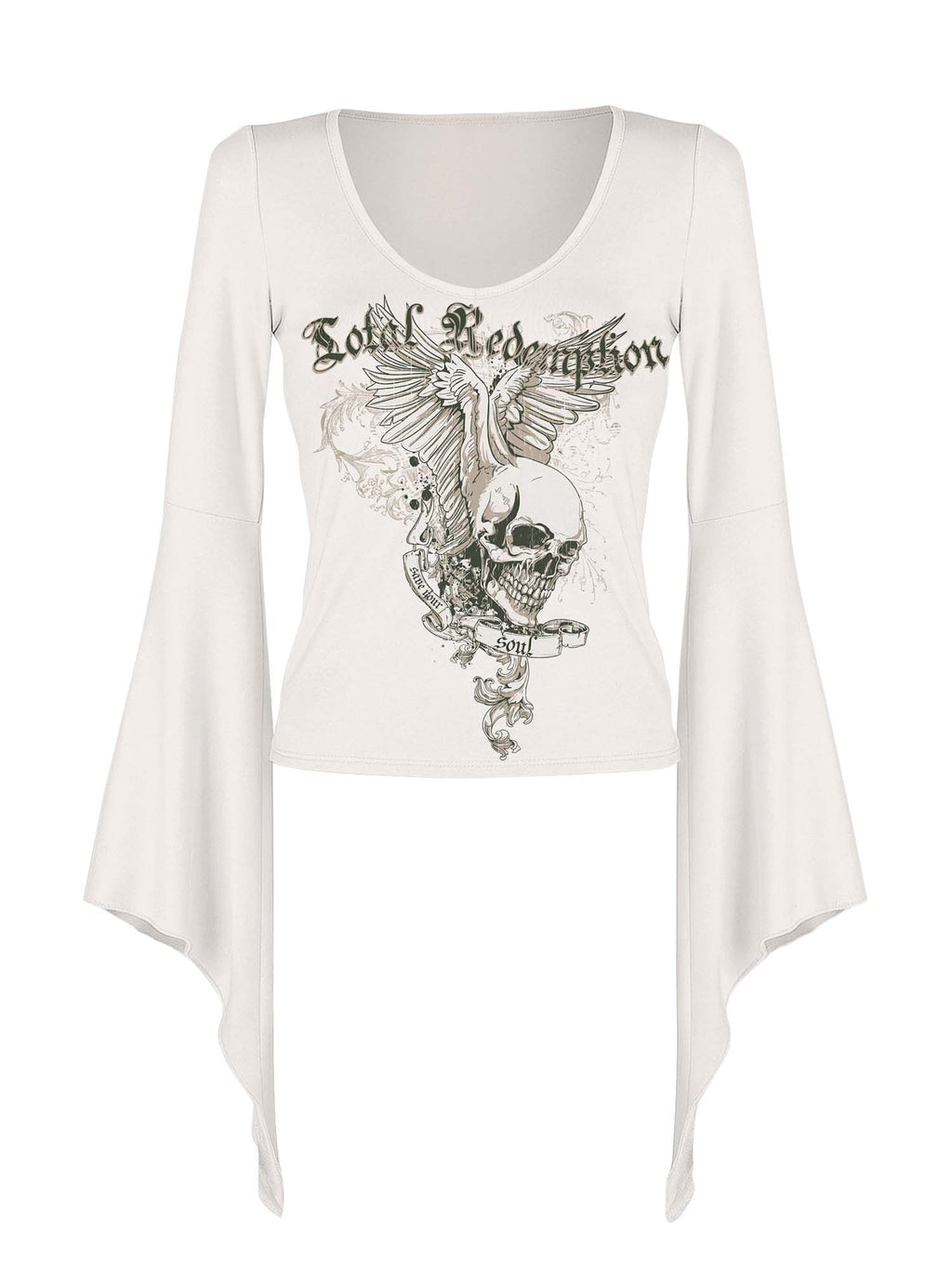 Total Redemption Skull And Wings Print Batwing Shirt