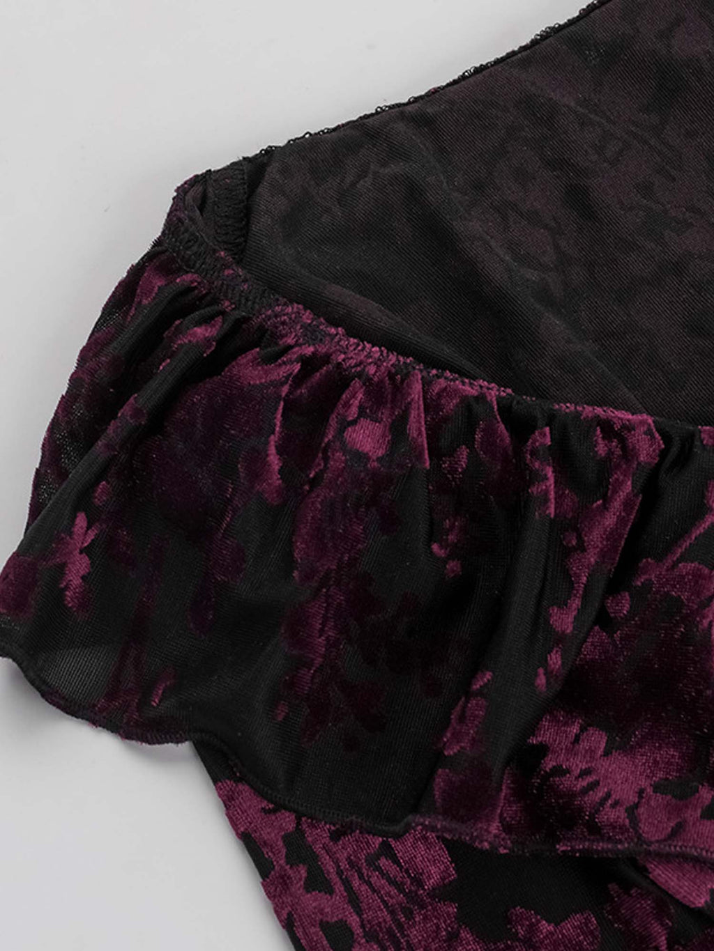 Gothic Ruffled V-Neck Long-Sleeved Top