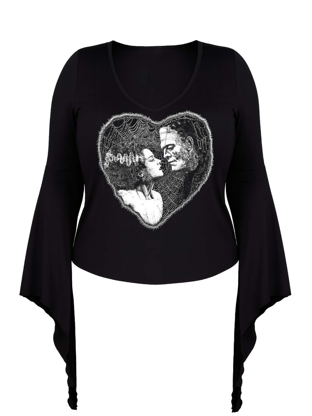 【Plus Size】Monster's Love Print Batwing Shirt