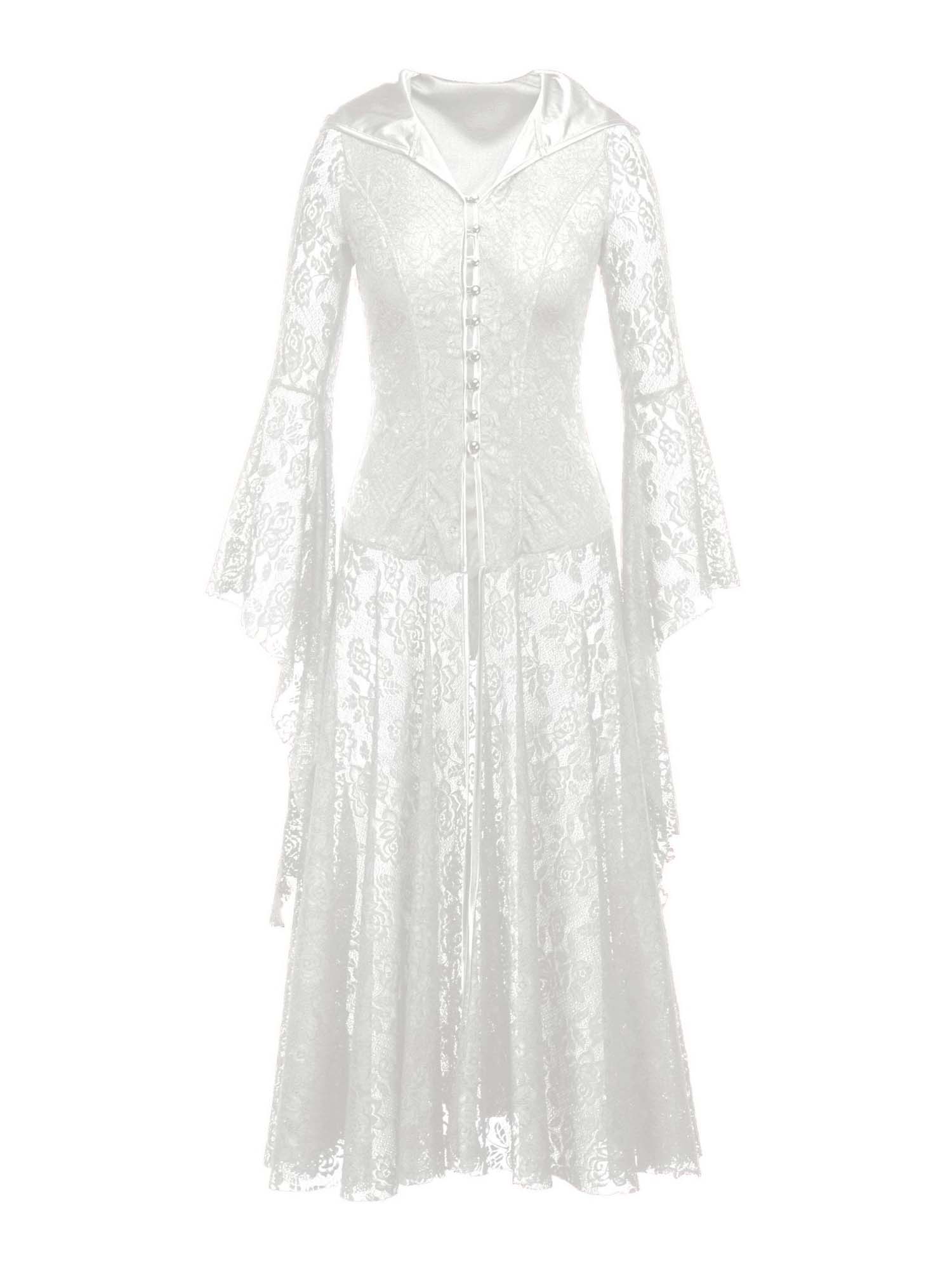 Mittelalterliches Riemchenkleid im dunklen Retro-Gothic-Stil