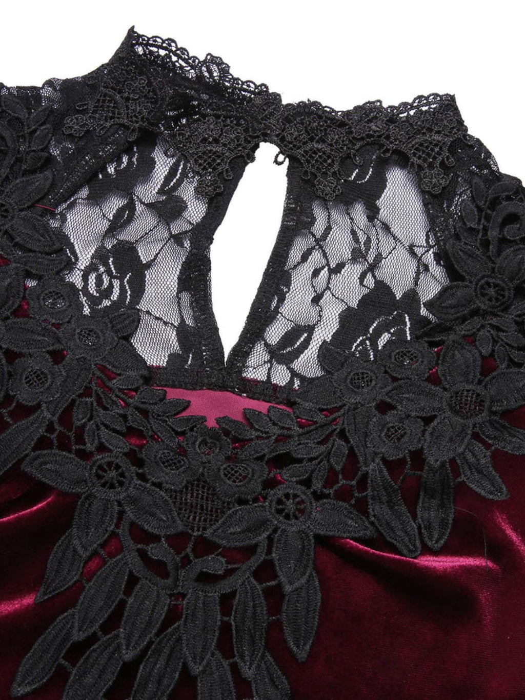 Dark Gothic Lace Fishtail Long Sleeve Dress