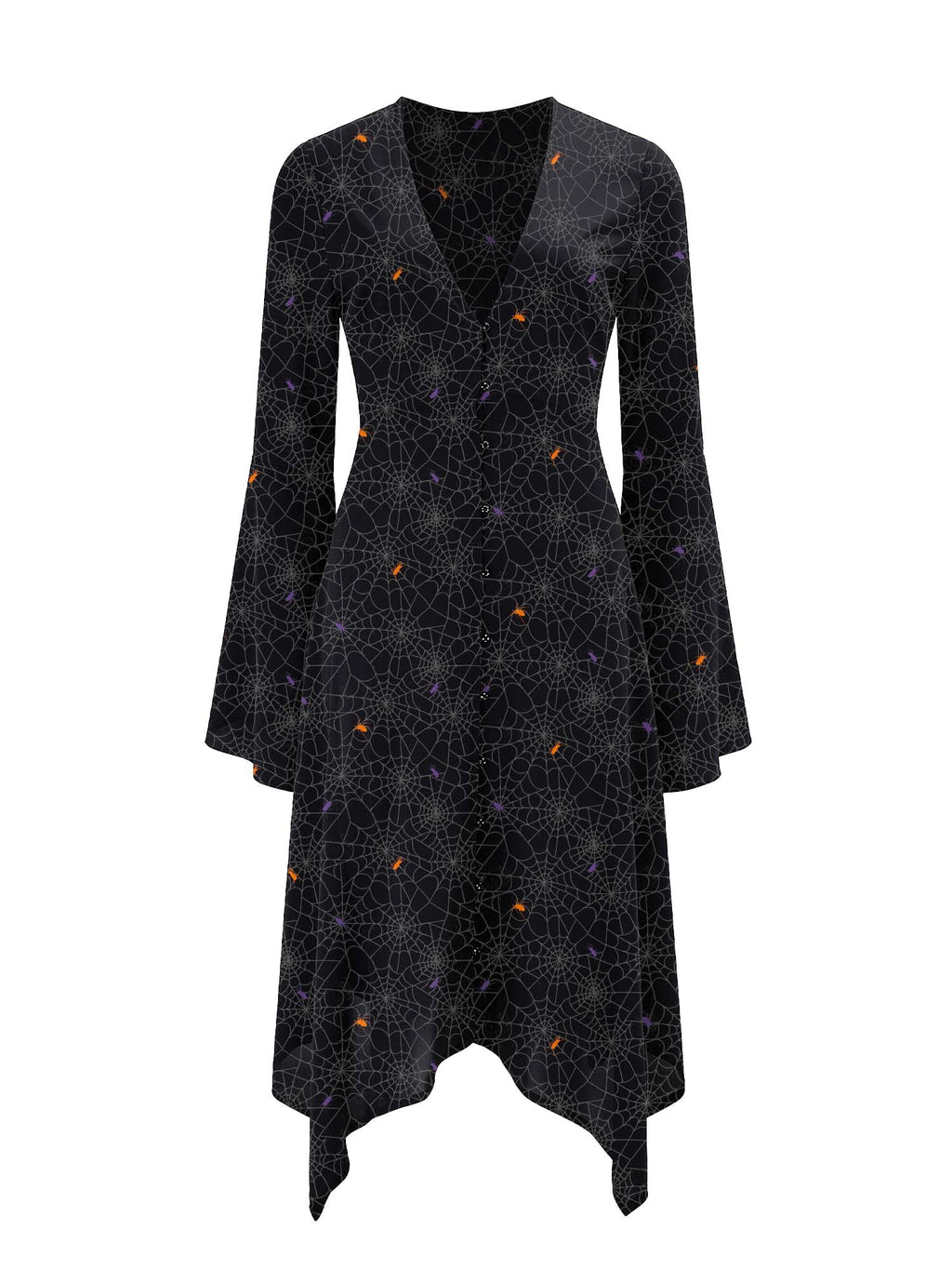 Spider Web Print Midi Moonveil Dress