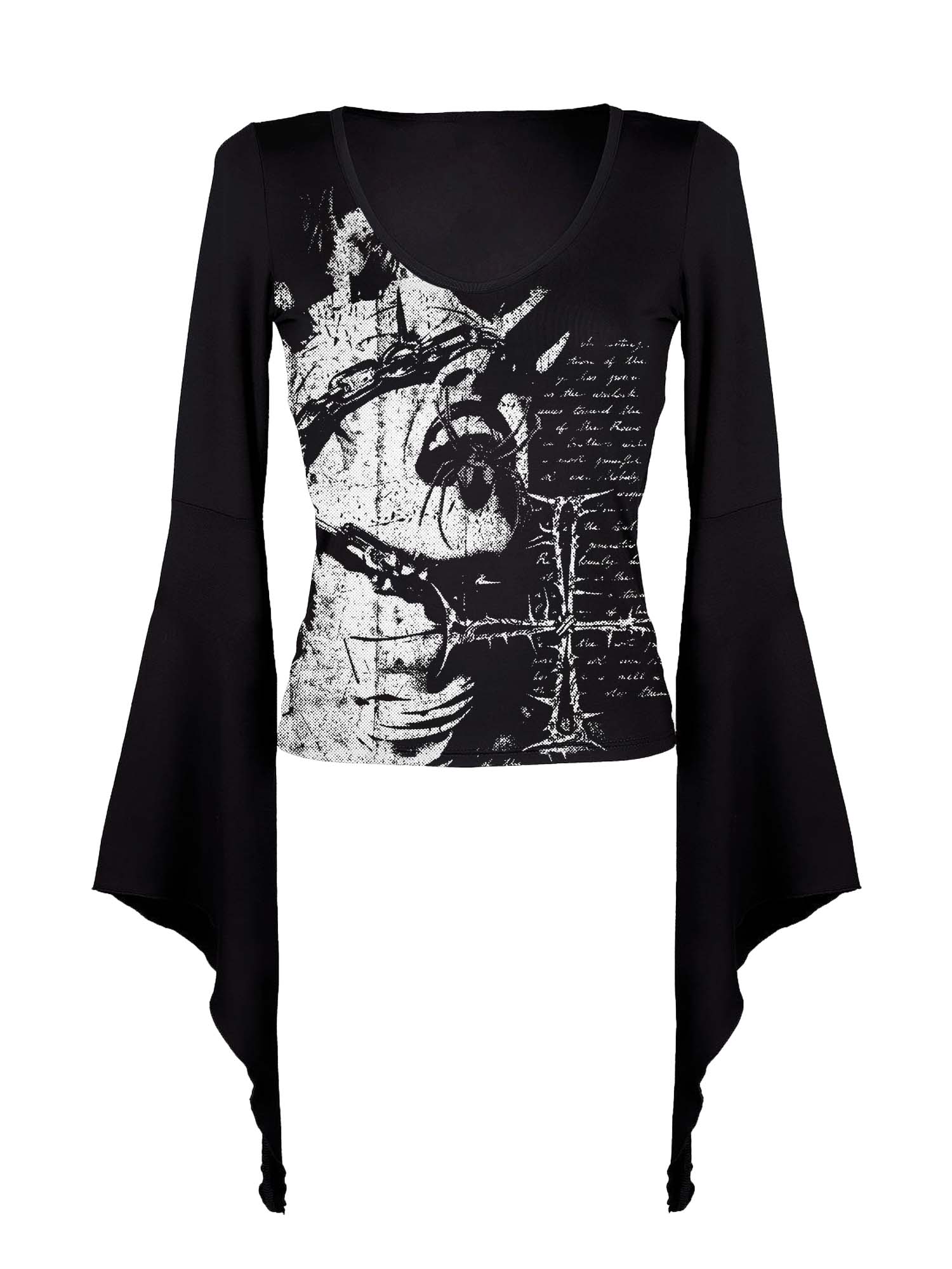 Spider And Statue Of Liberty Print Batwing Shirt
