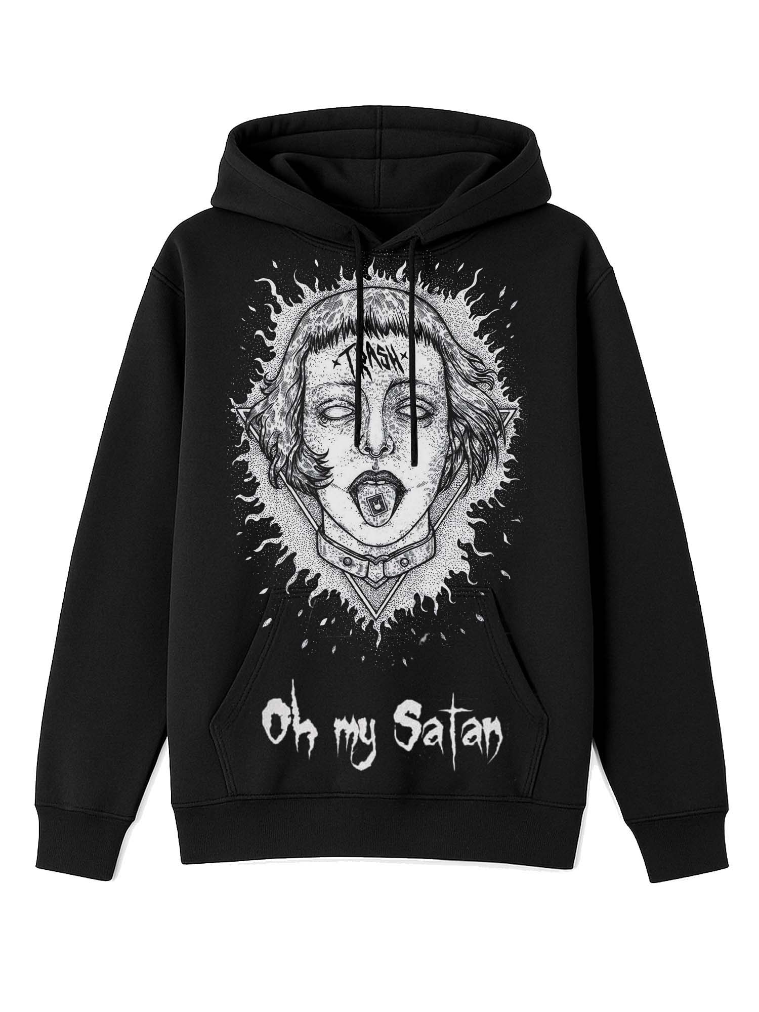 Kapuzenpullover mit „Oh My Satan“-Print 