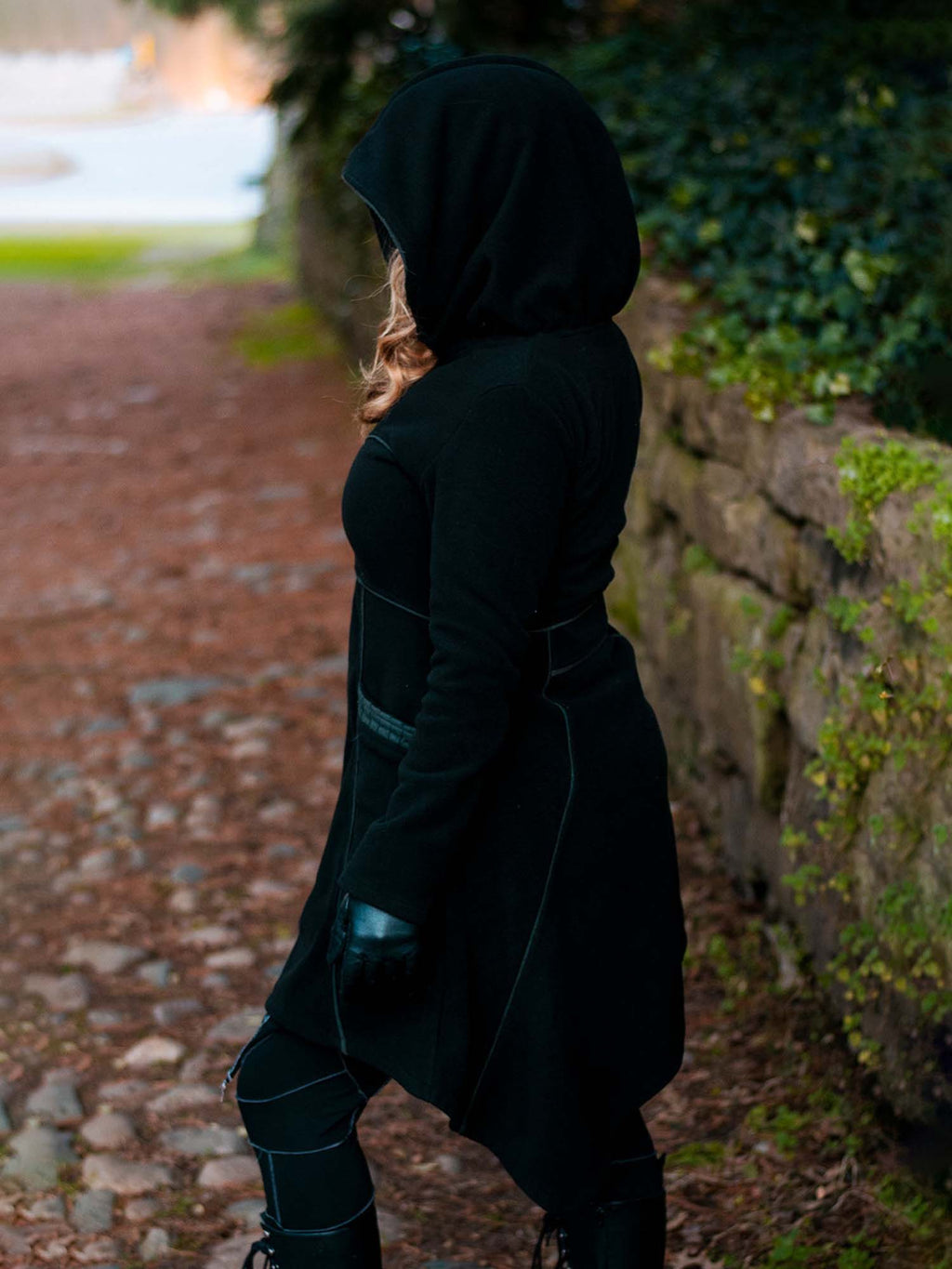 Mysterious Tie Hooded Sweatshirt Jacket