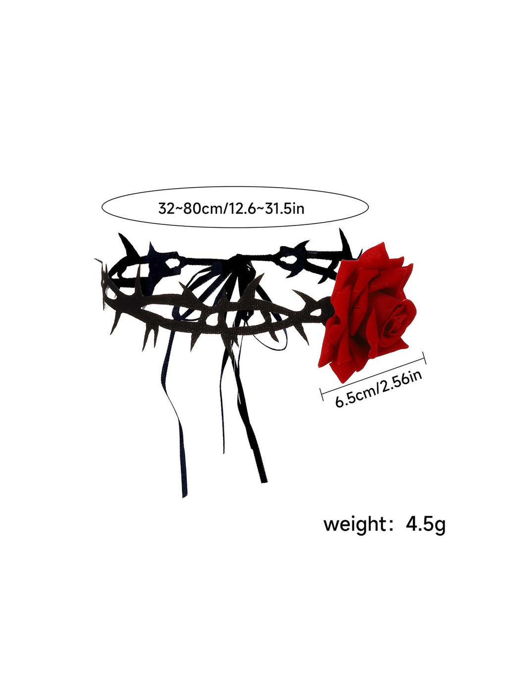 Dark Gothic Lace Rose Choker Necklace