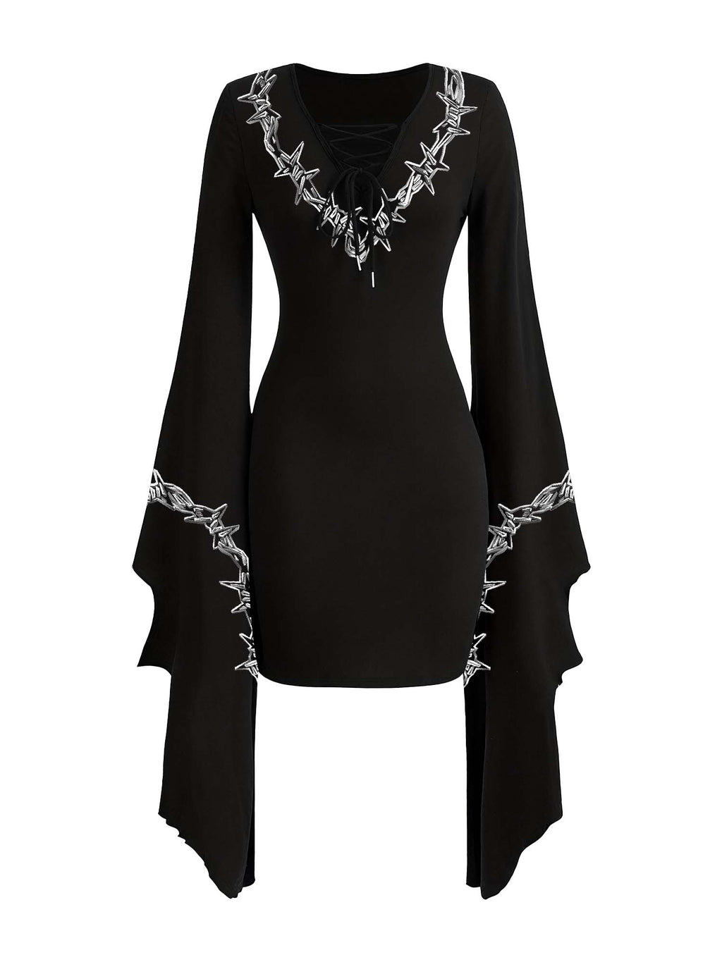 Moon Thorns Print Batwing Dress