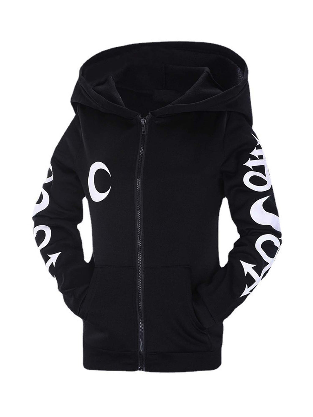 Gothic Vintage Moon Witch Print Jacket Hoodie