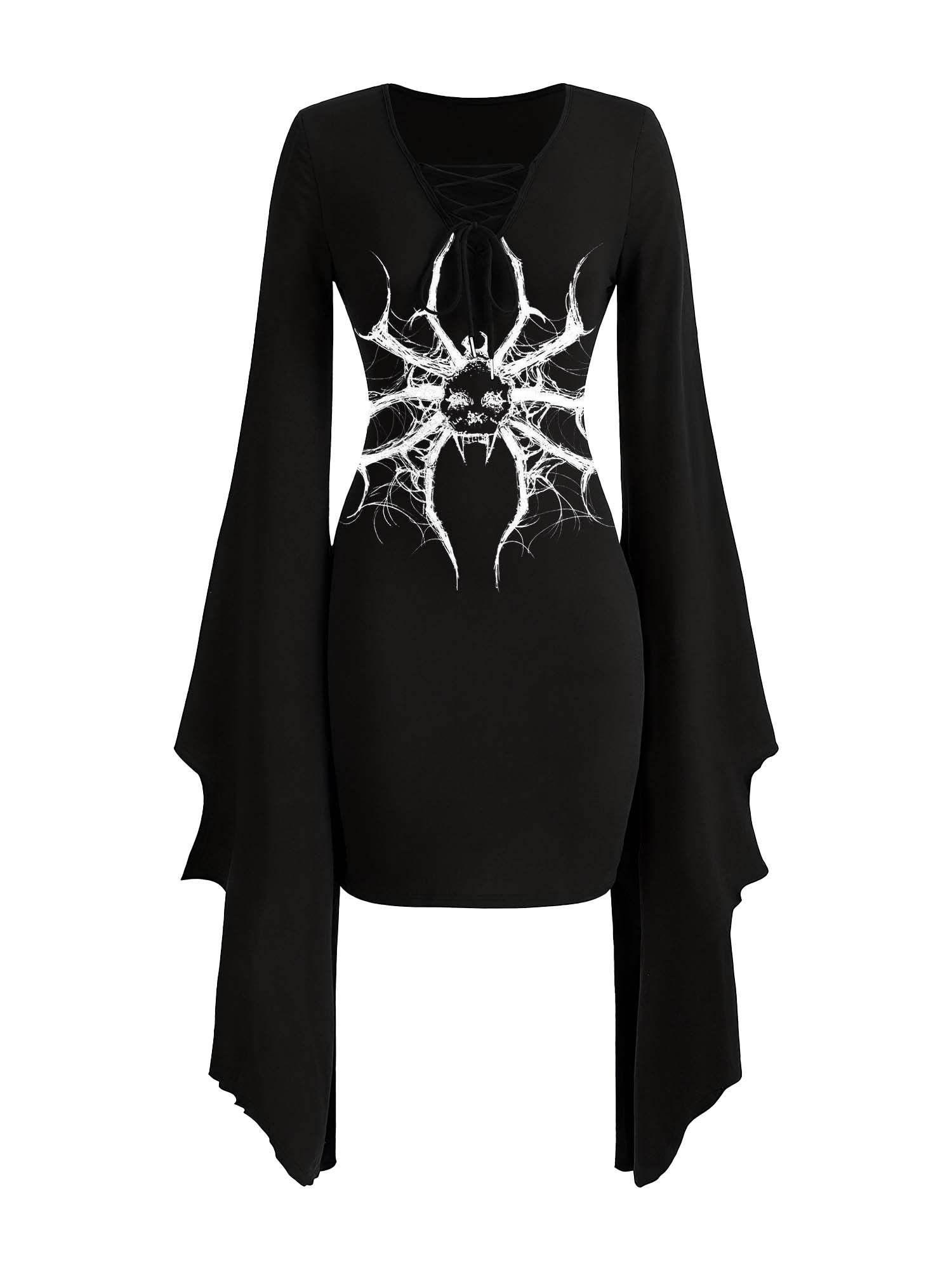 Fledermauskleid mit Spinnenmuster