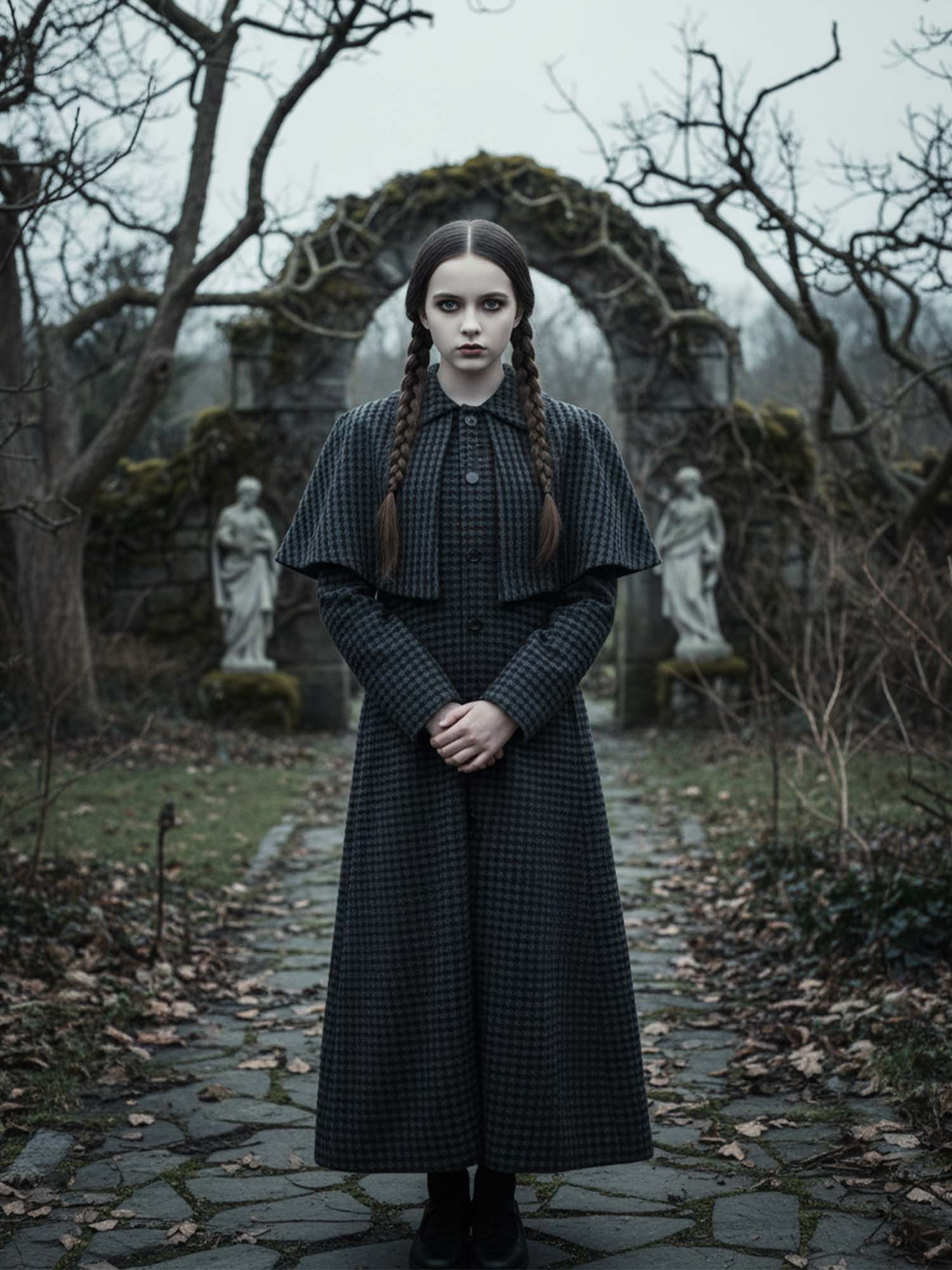 Gothic Halloween Detective Wool Coat