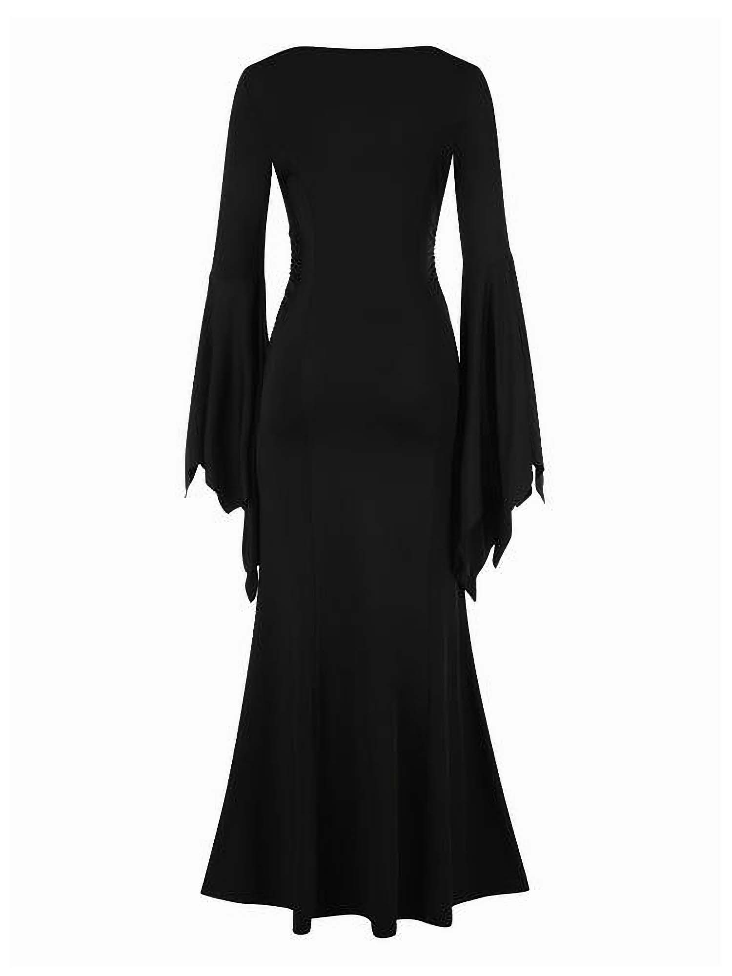 Dark Baphomet Goat Horn Print Batwing Maxi Dress