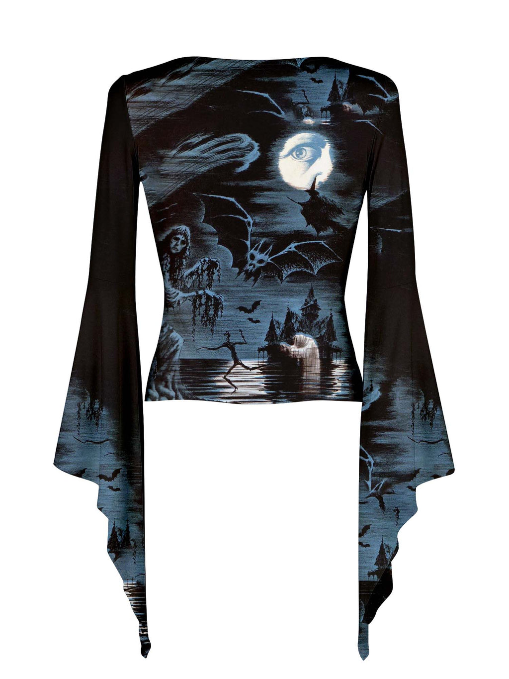 Midnight Cemetery Print Batwing Shirt