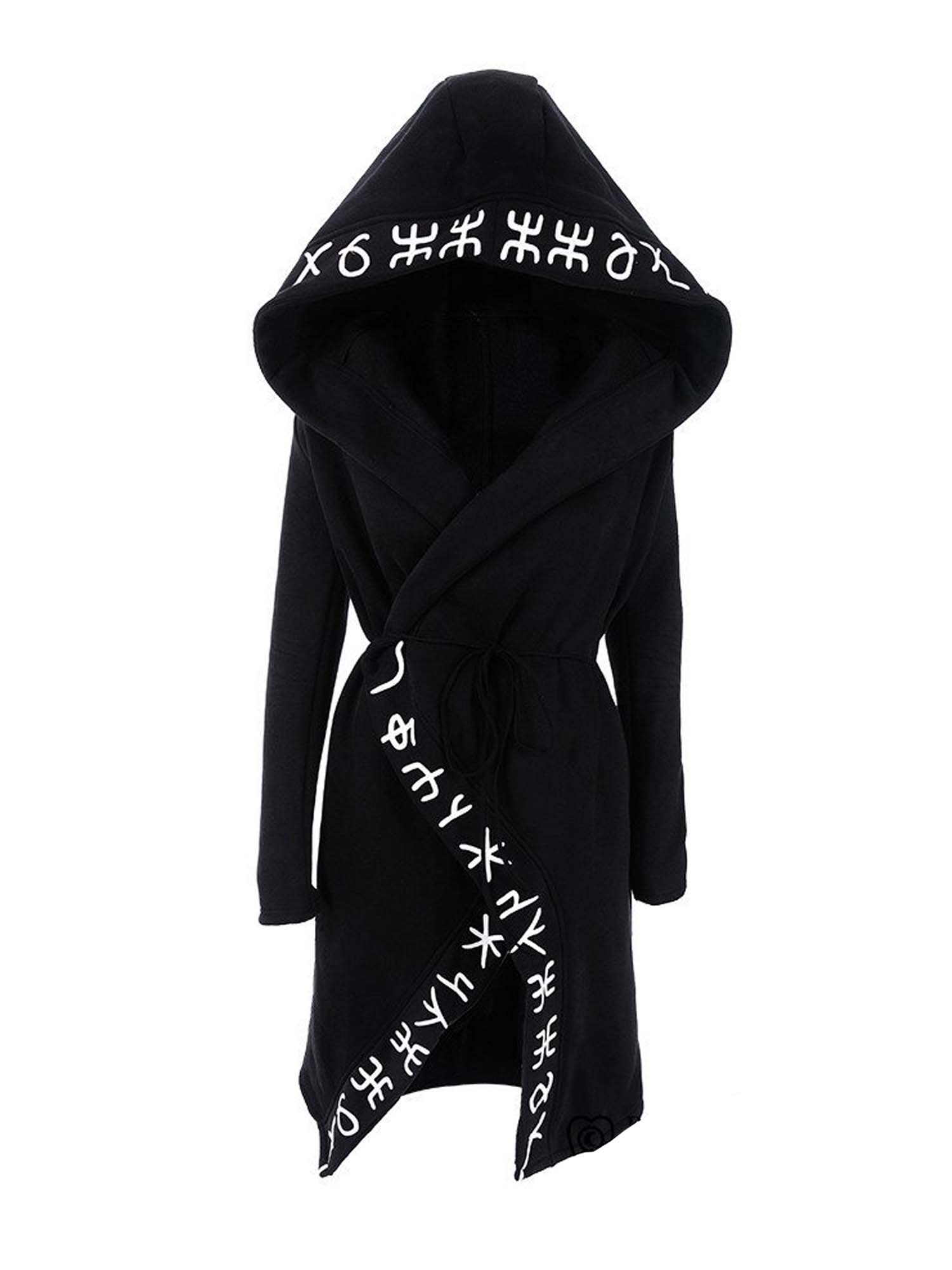 Gothic Caption Print Jacket Hoodie