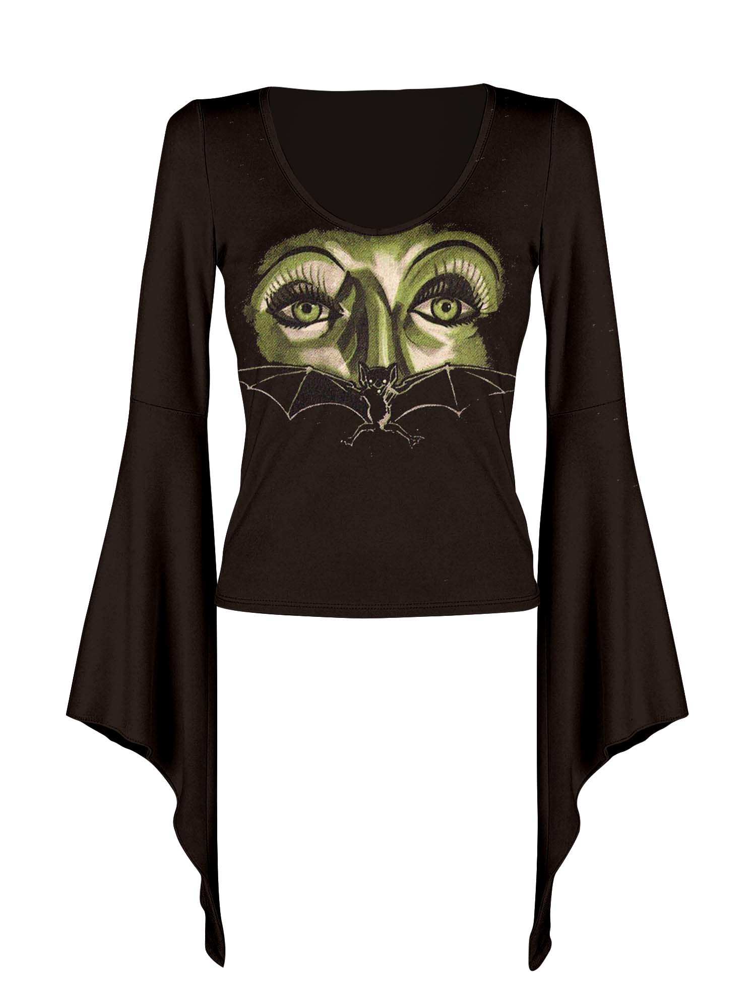 Bat Lady Print Batwing Shirt