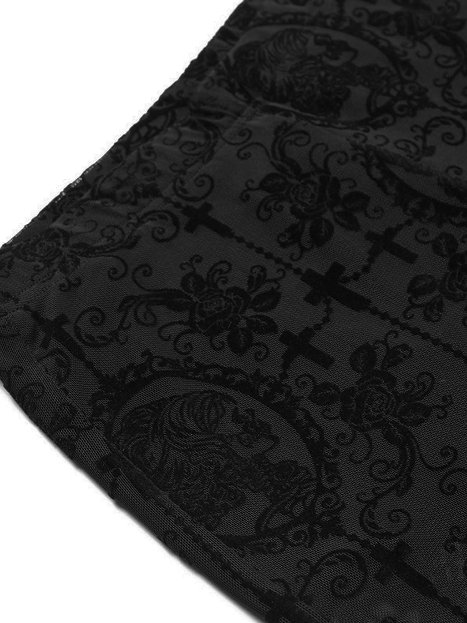 Dark Slim Lace Flared Pants