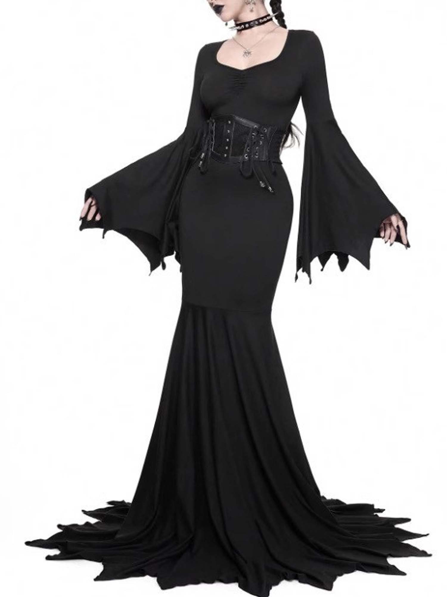 Halloween Witch Bat Sleeve Fishtail Dress