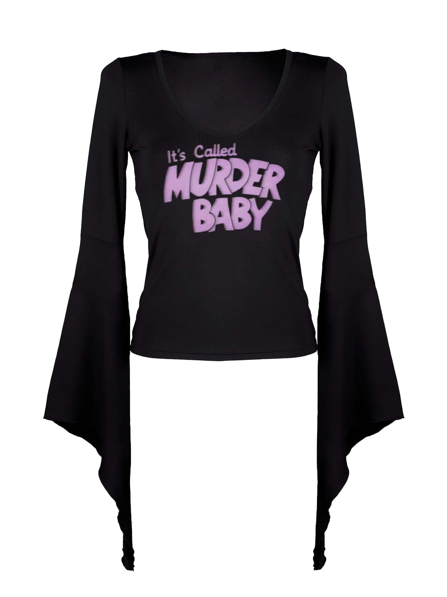 It's Called MURDER BABY Print Batwing Shirt
