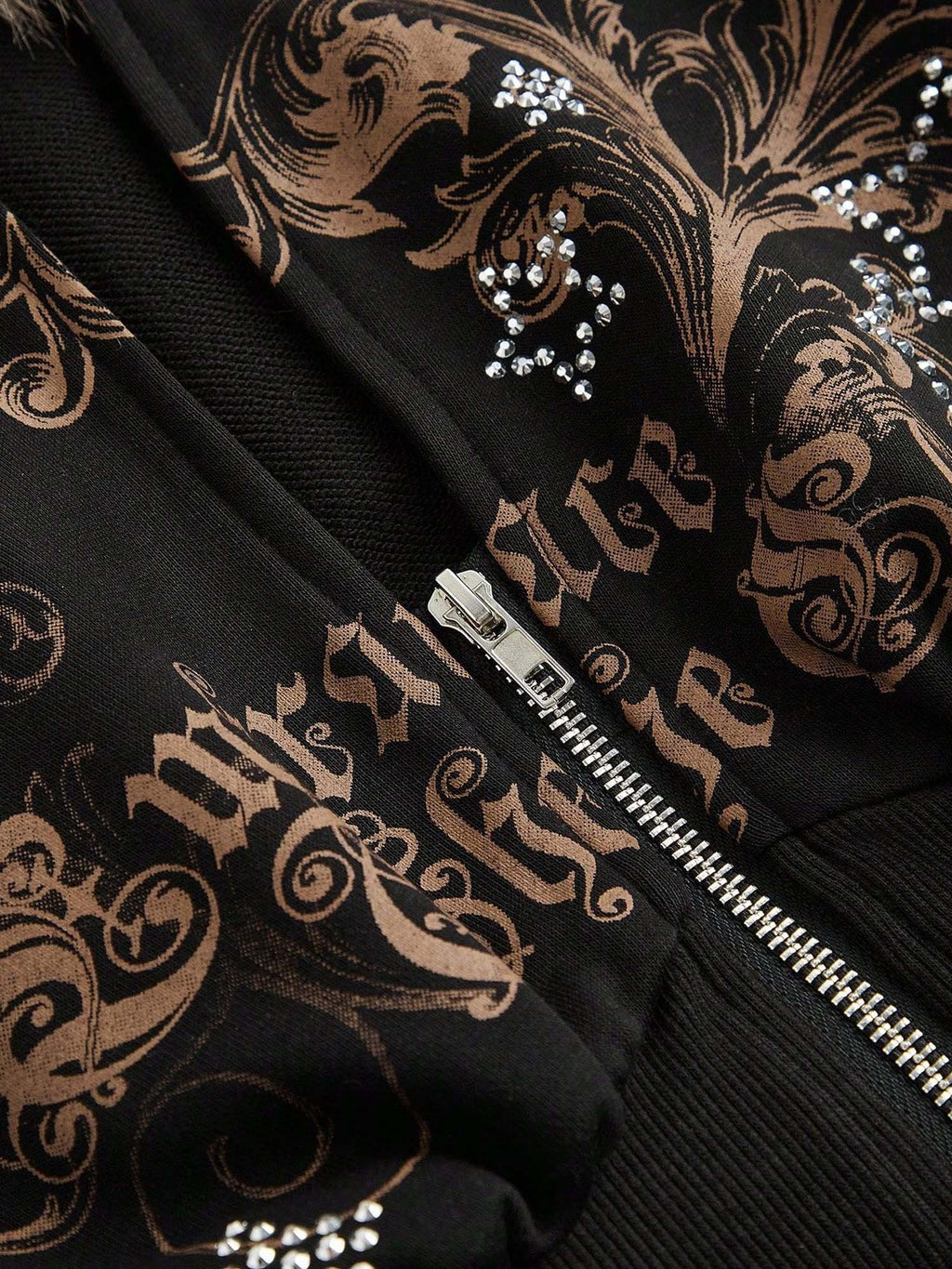 Gothic Vintage Faux Fur Collar Waist-Cinched Hoodie Jacket