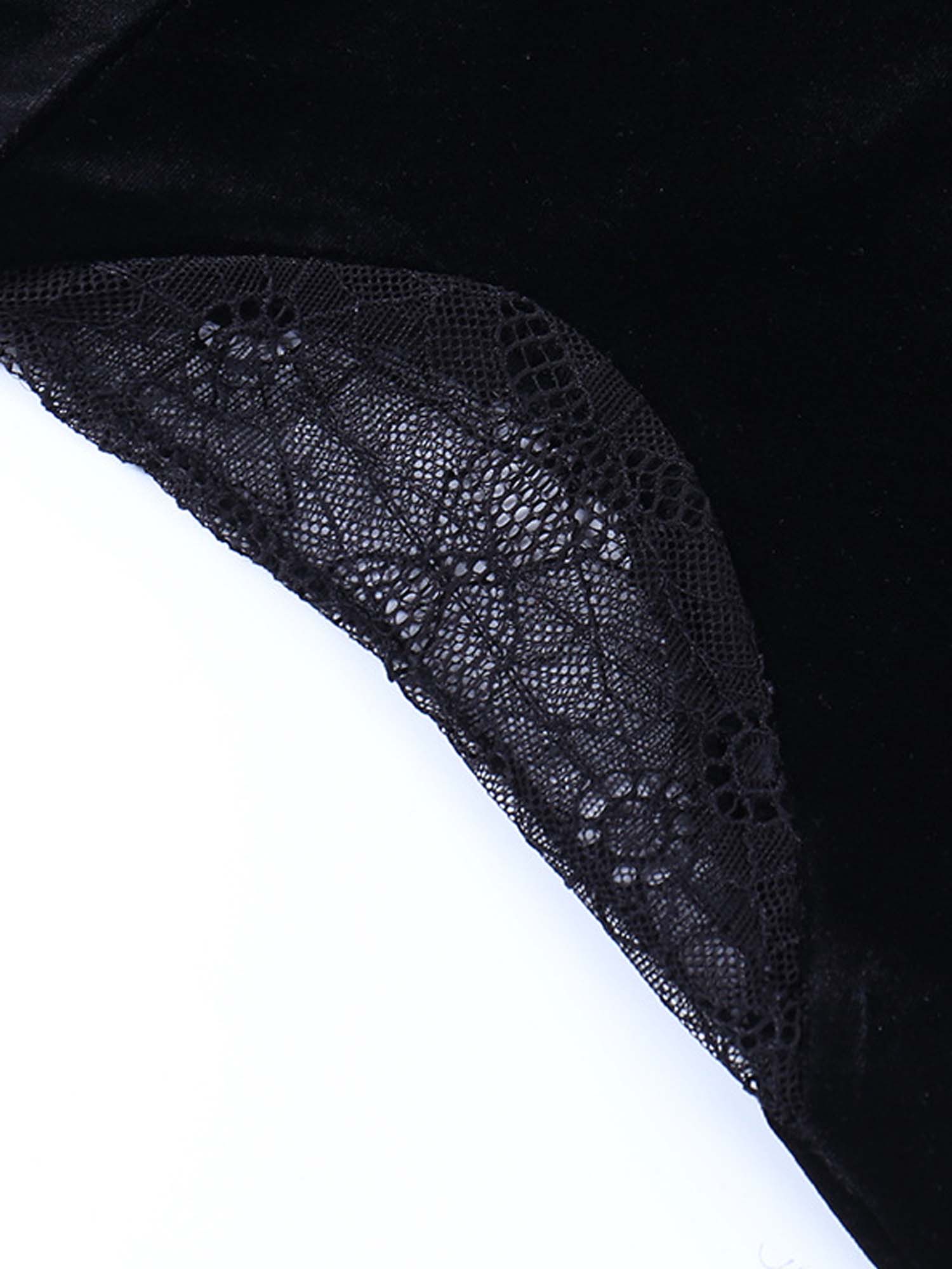 Gothic Halloween Dark Hooded Trumpet Sleeve Spider Web Dress Two-Piece Suit