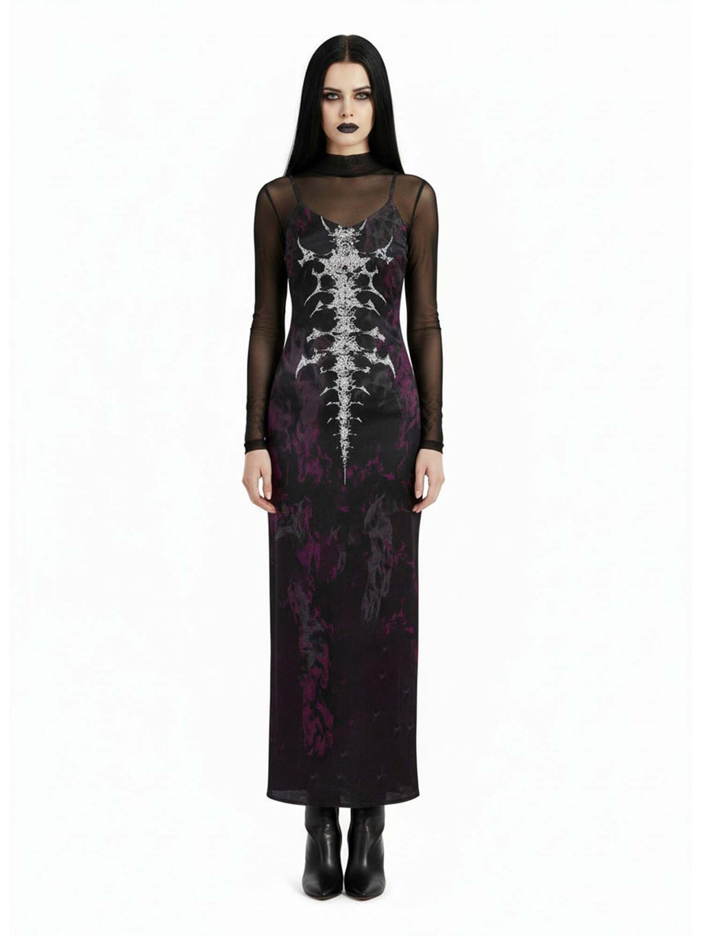 Monster Spine Print Maxi Veilbound Dress