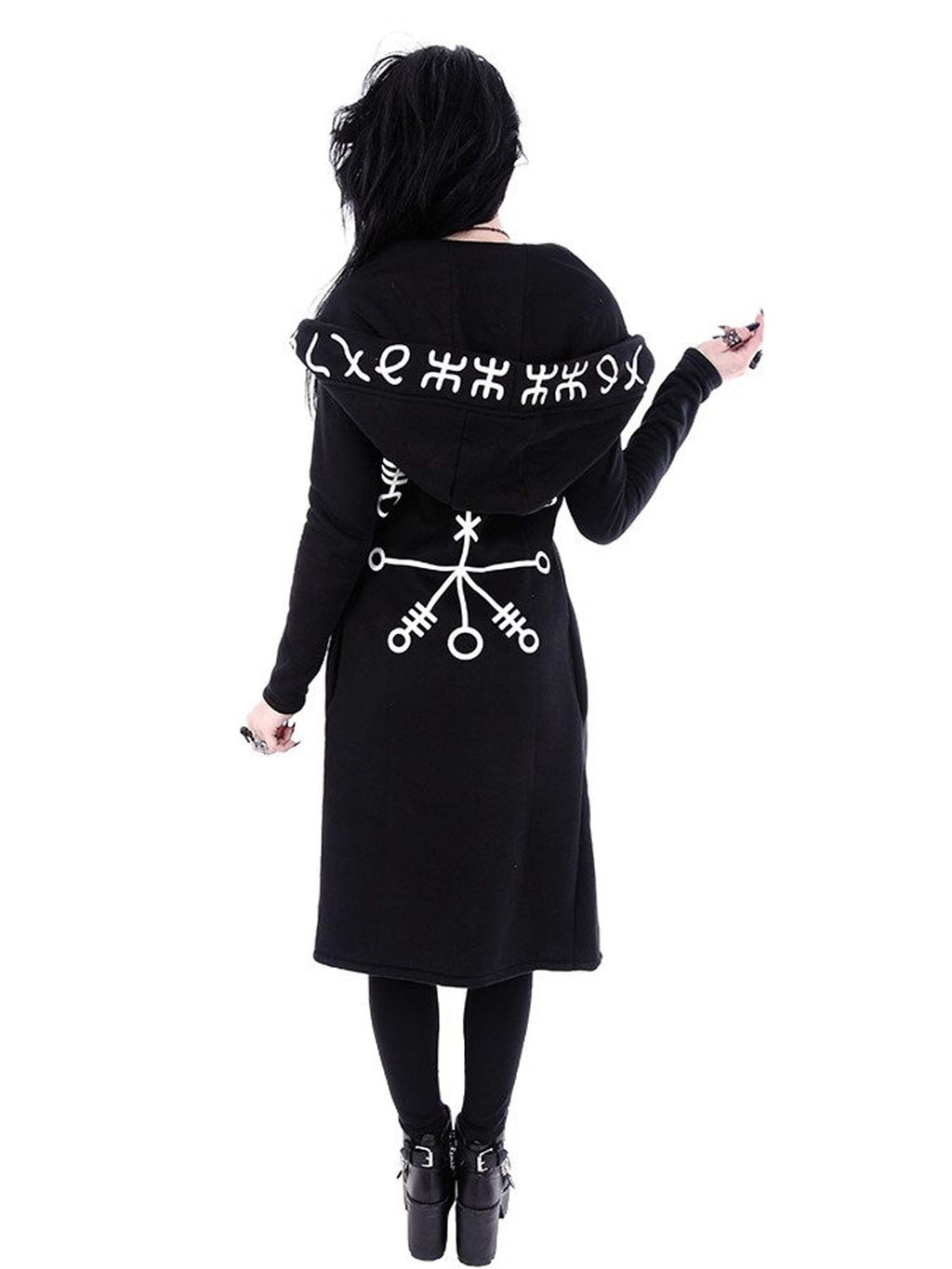 Gothic Caption Print Jacket Hoodie