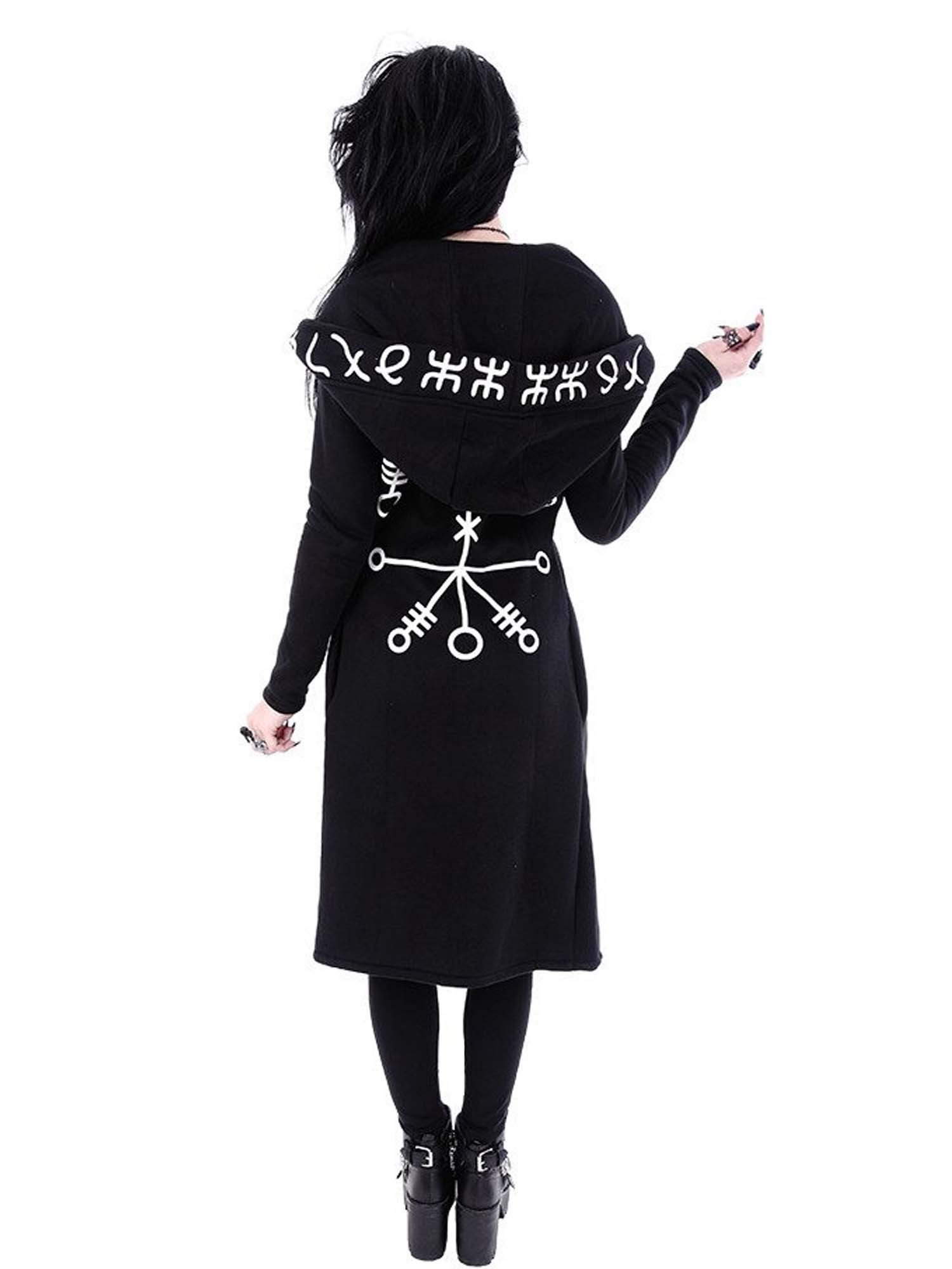 Gothic Caption Print Jacket Hoodie