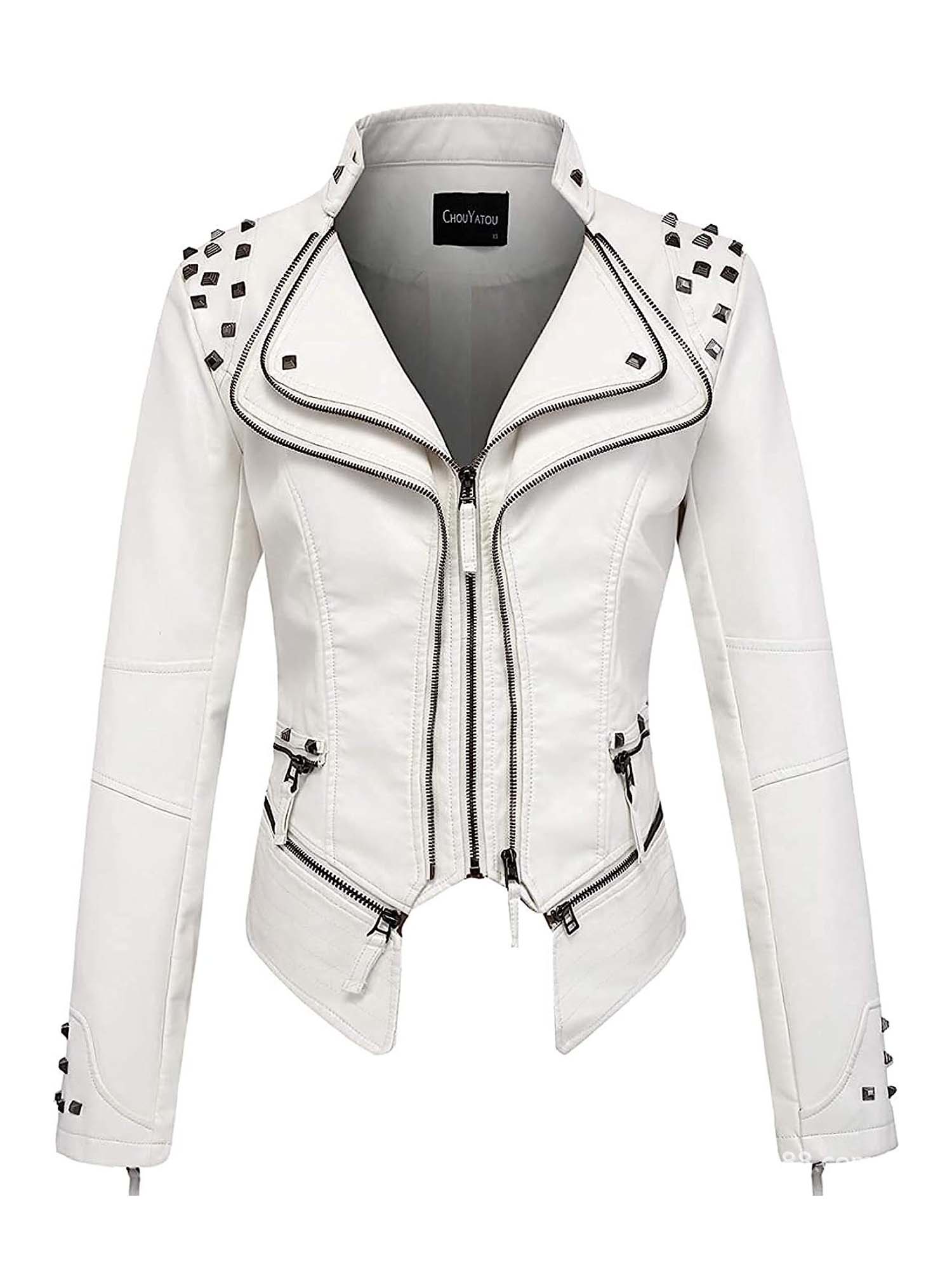 Riveted-Waist Short-Length Washed Leather Jacket