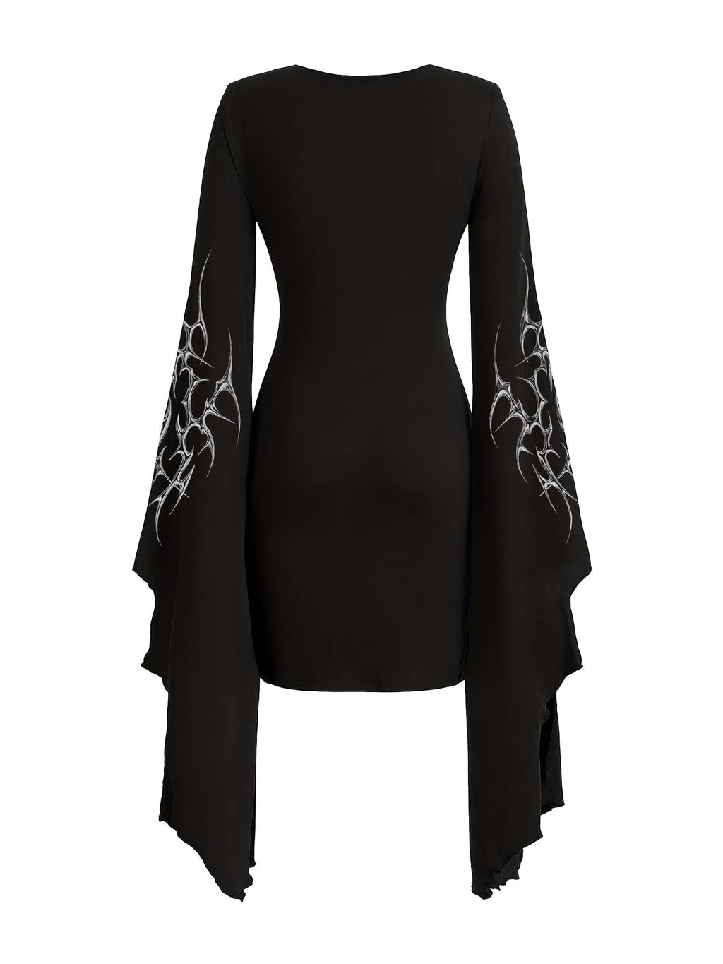 Gothic Cybersigilism Print Batwing Dress
