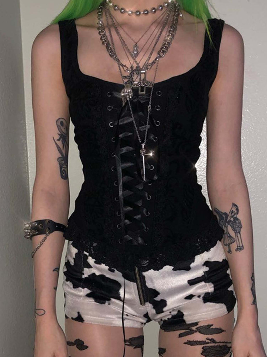 Black Lace Camisole Corset Vest