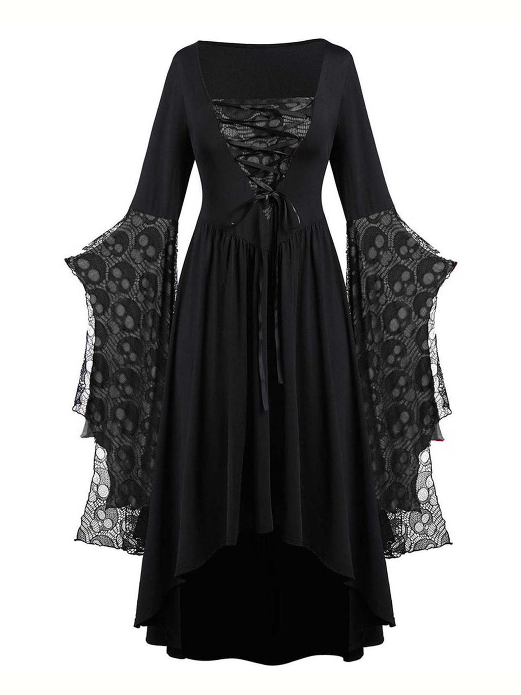Skull Lace Tie Dress