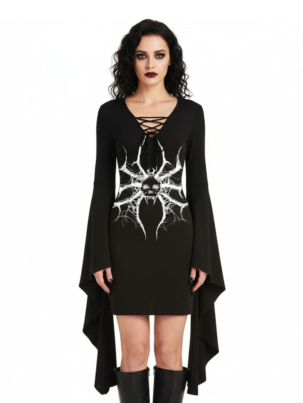 Spider Print Batwing Dress