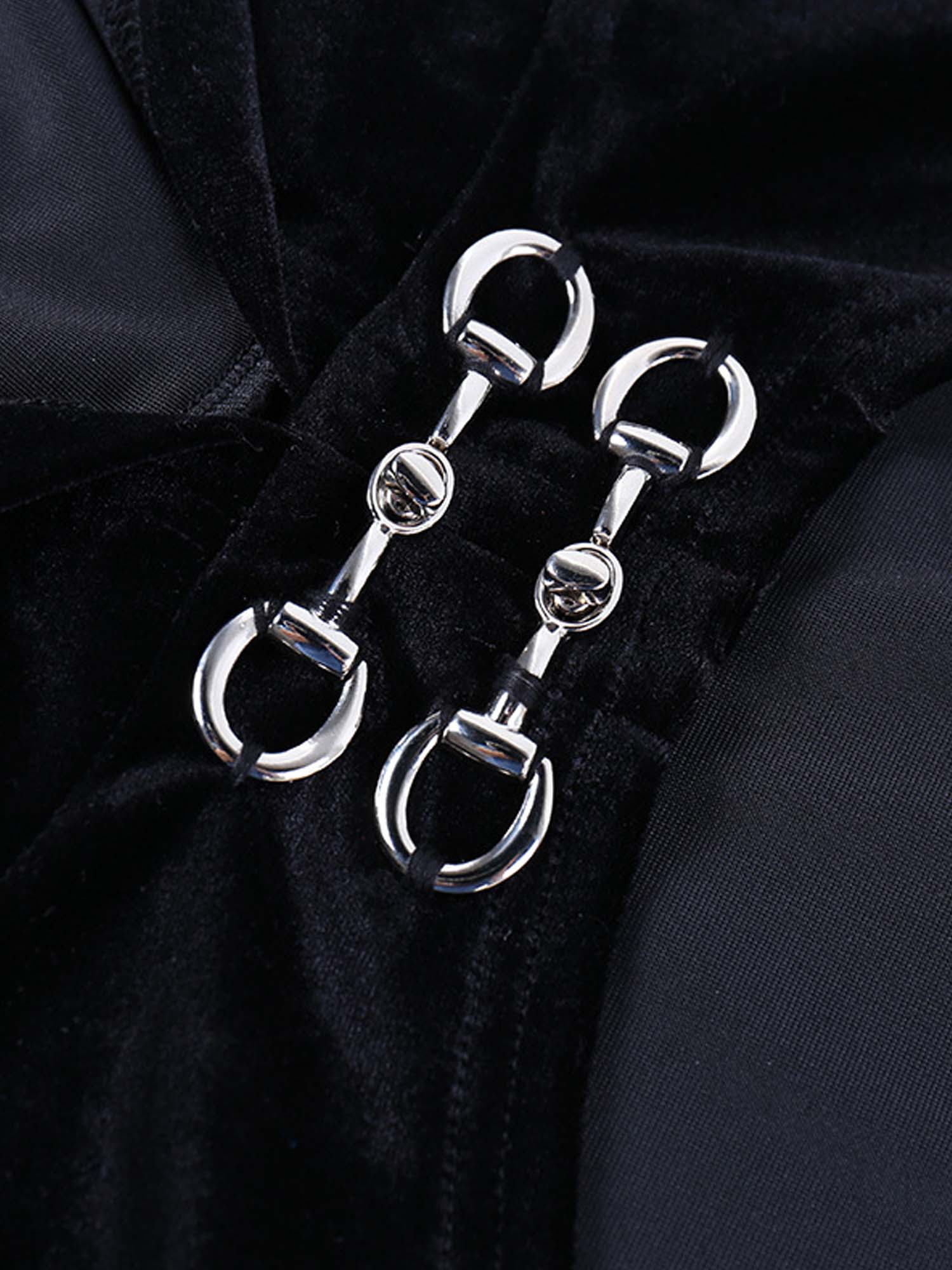 Gothic Halloween Dark Hooded Trumpet Sleeve Spider Web Dress Two-Piece Suit