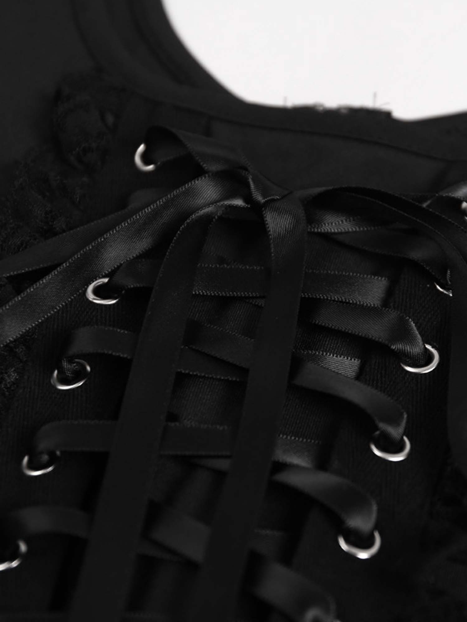 Black Lace Camisole Corset Vest