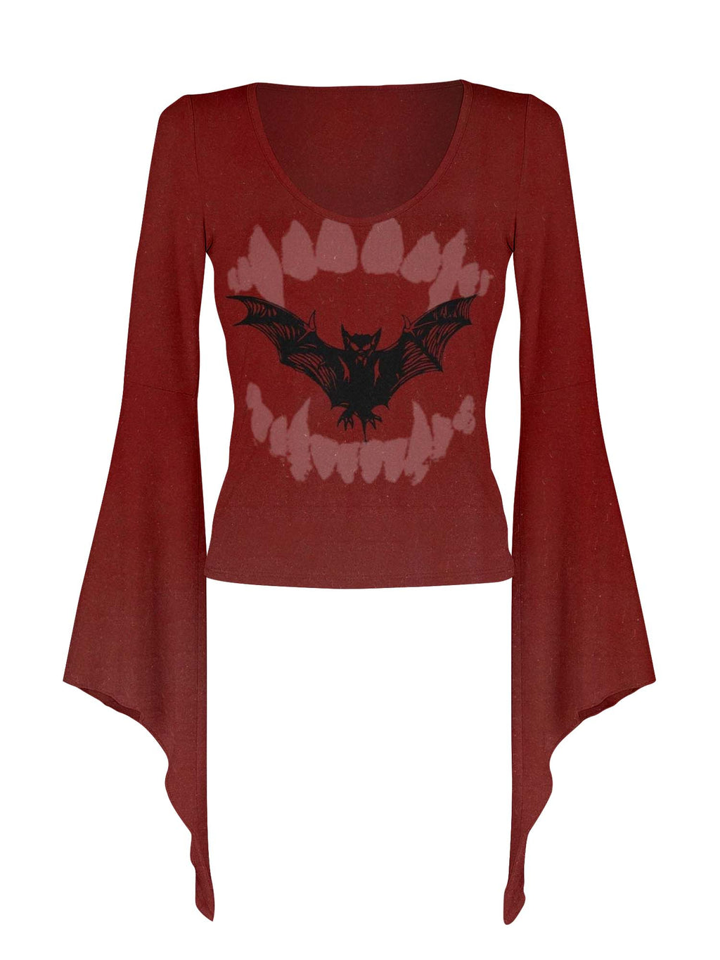 Batwing-Shirt mit blutigem Fledermaus-Print