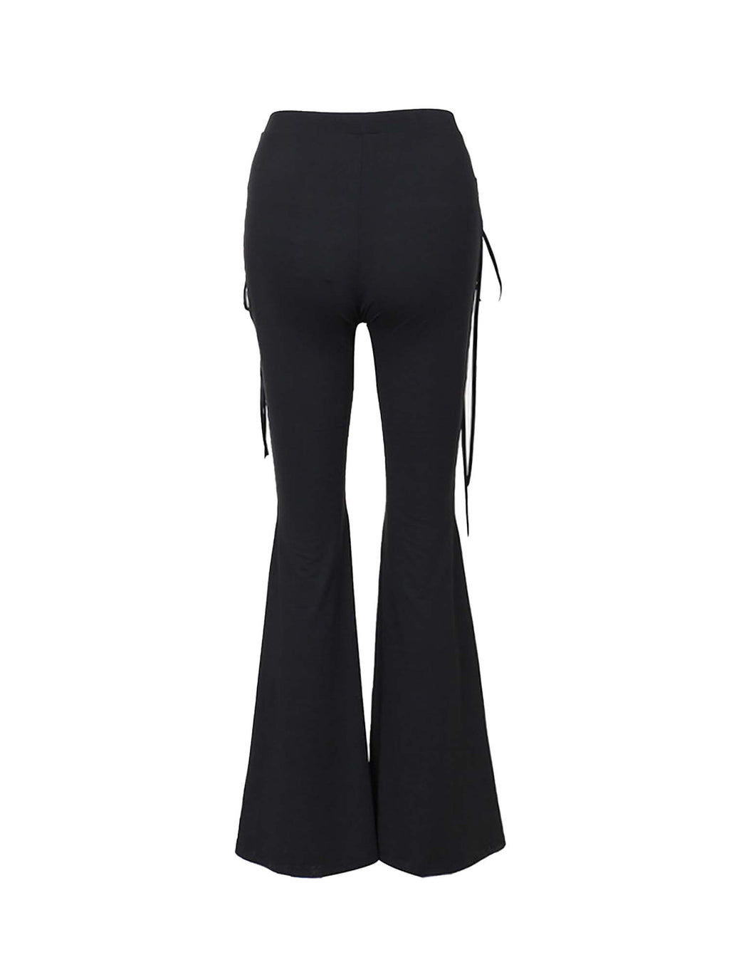 Dark Gothic Trendy Lace-Up Flared Pants