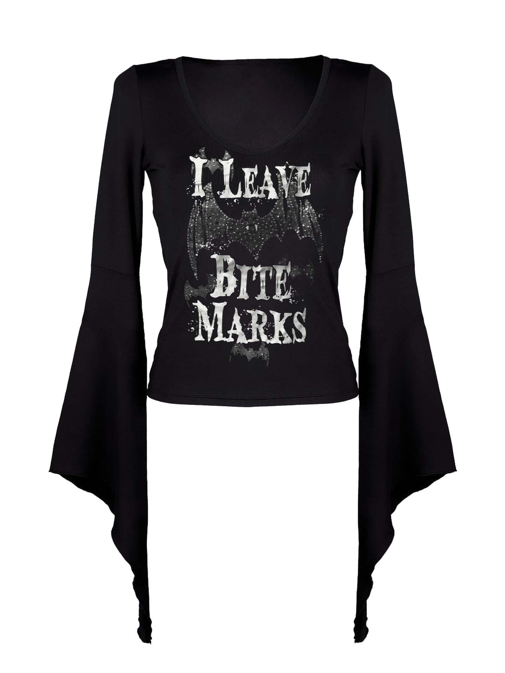 Bat I Leave Bite Marks Print Batwing Shirt