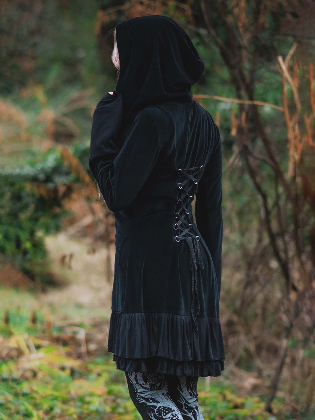 Mysterious Tie Hooded Sweatshirt Jacket