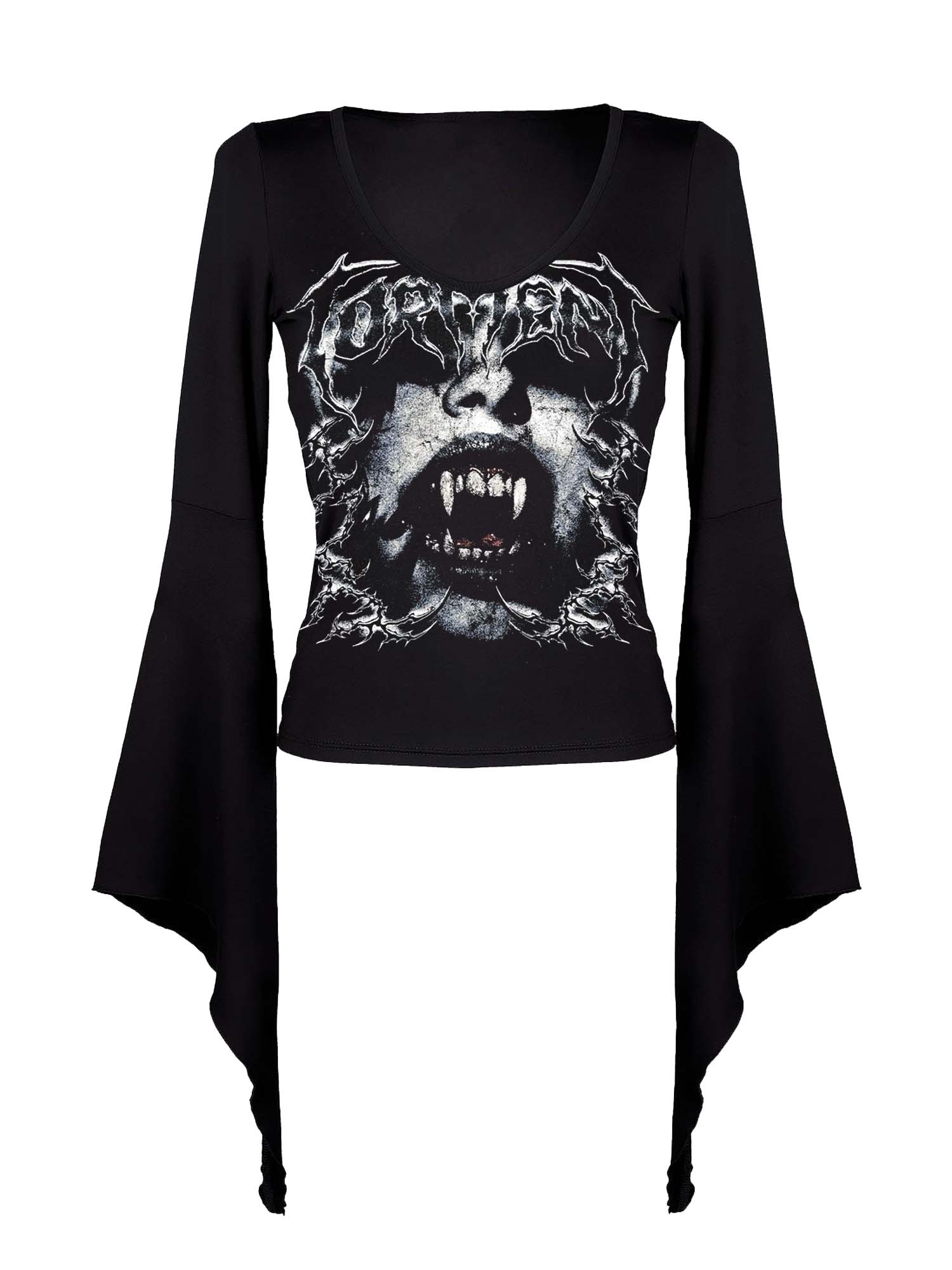 Dark Night – Fledermaushemd mit Vampir-Print