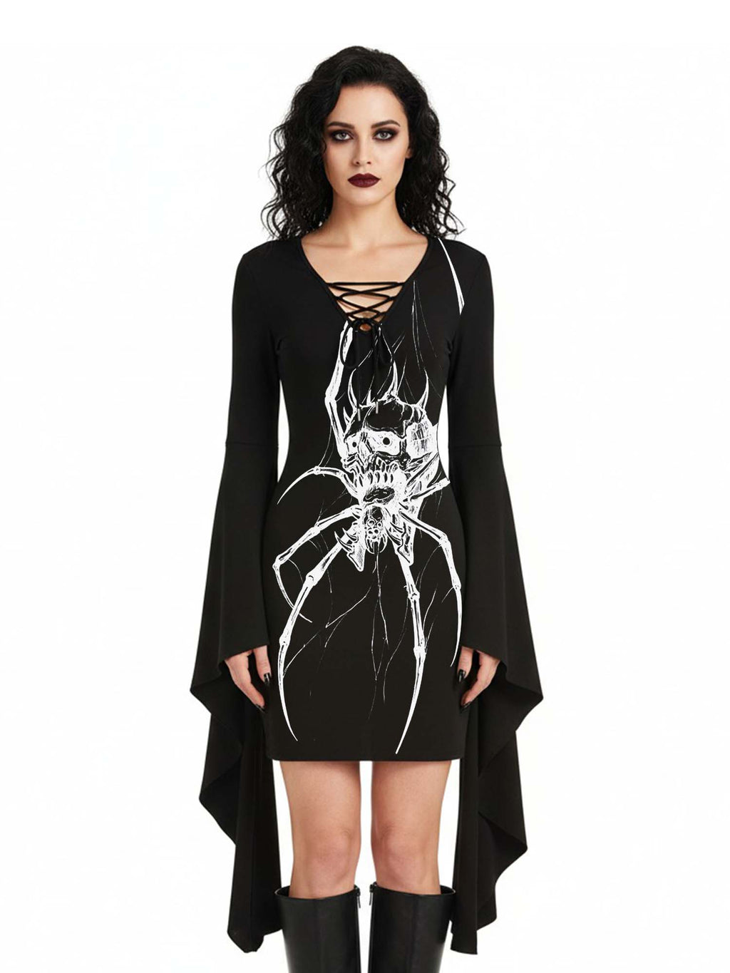 Spider Print Batwing Dress