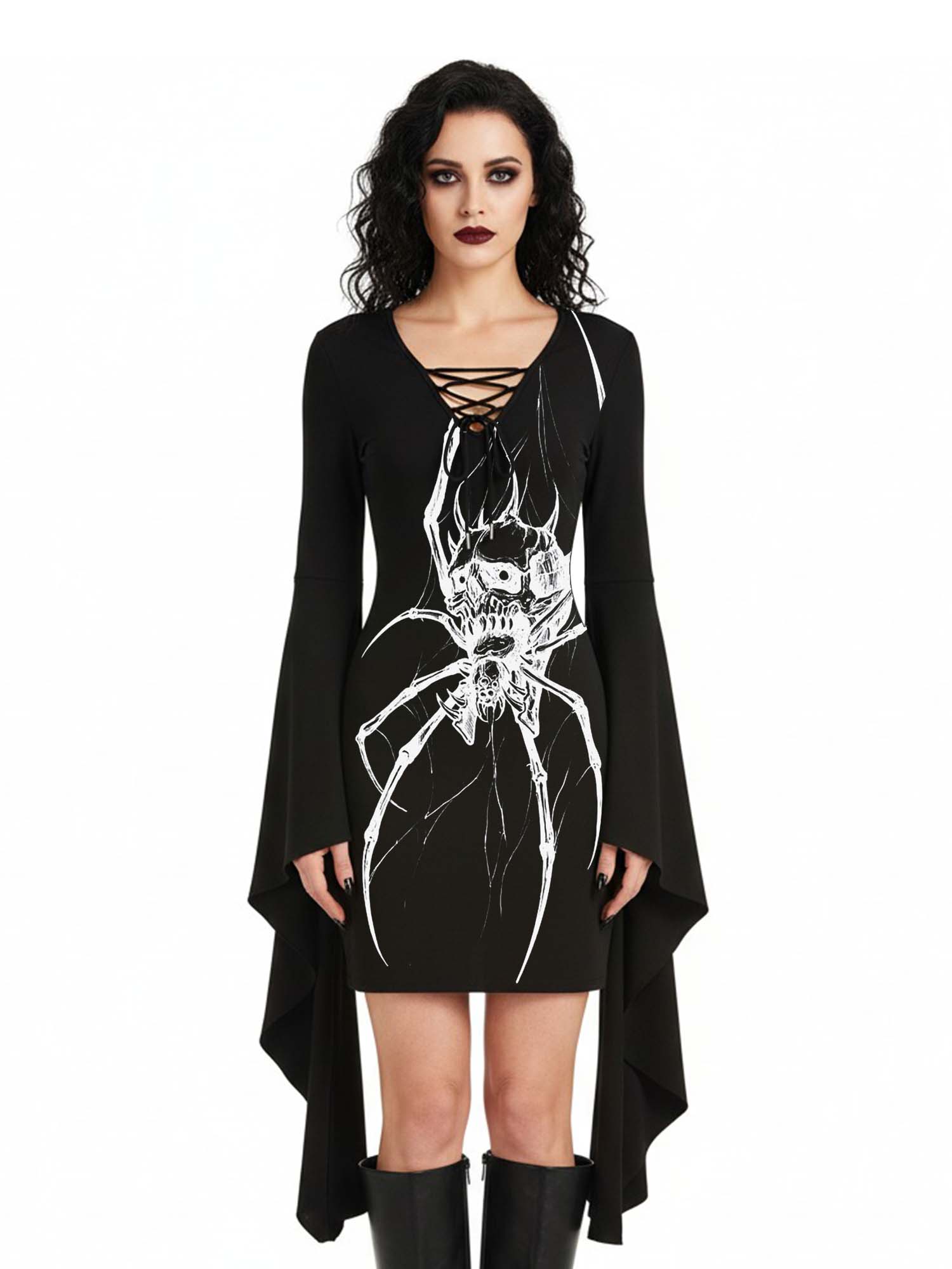 Spider Print Batwing Dress