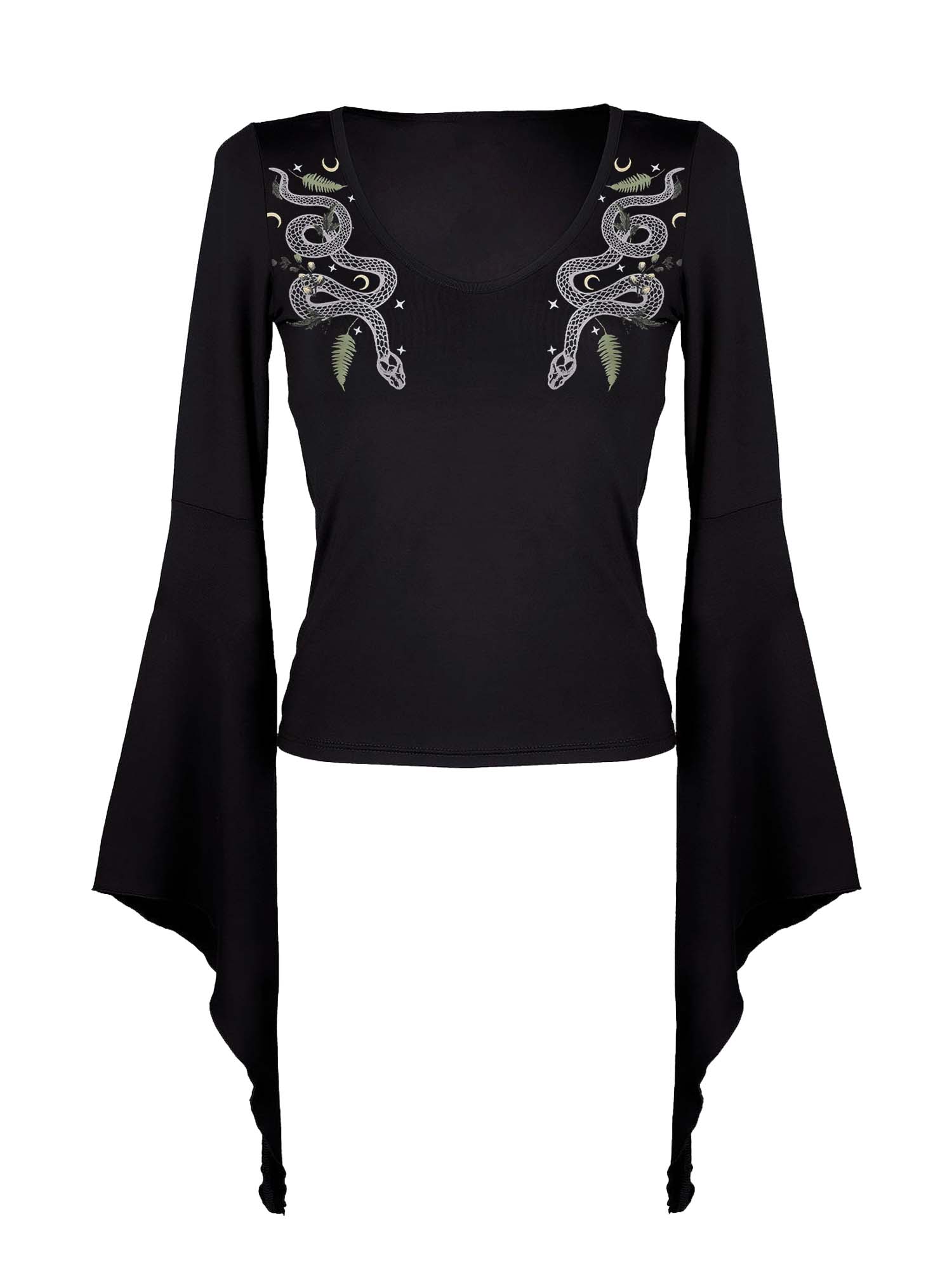 Snake Of Desire Print Batwing Shirt