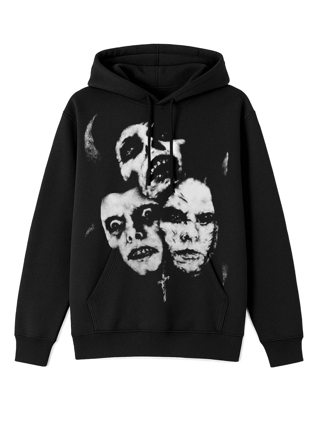 Cross Bless You Print Hoodie