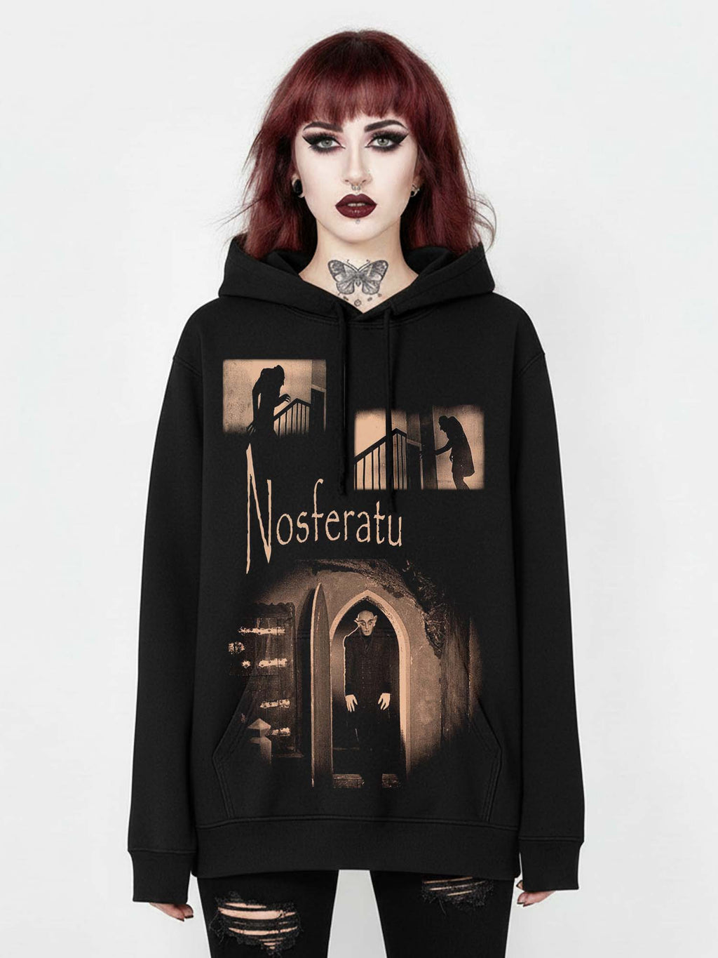 Vampire Dracula Print Hoodie